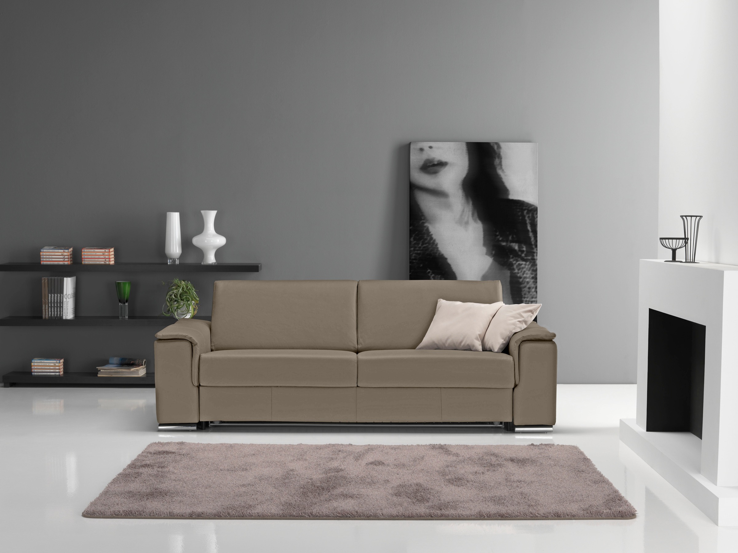 Egoitaliano 2,5-Sitzer »Cecilia, modern und elegant mit erstklassigem Sitzkomfort«, mit verchromten Metallfüssen