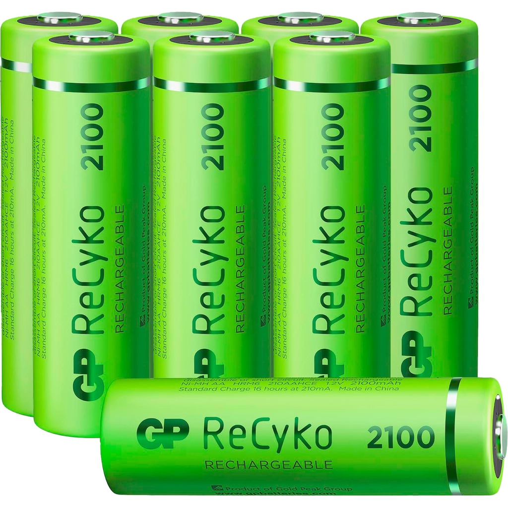 GP Batteries Akku »8er Box AA Akku NiMH 2100 mAh ReCyko 1,2V«, Mignon, 2100 mAh