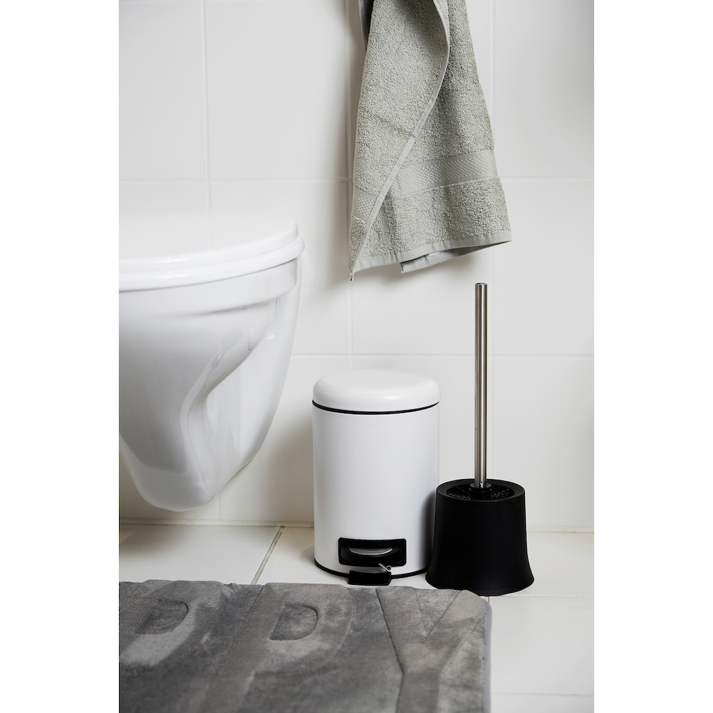 WENKO WC-Garnitur »Basic Schwarz«, Set, 1 St., aus Polypropylen-Edelstahl-Kunststoff