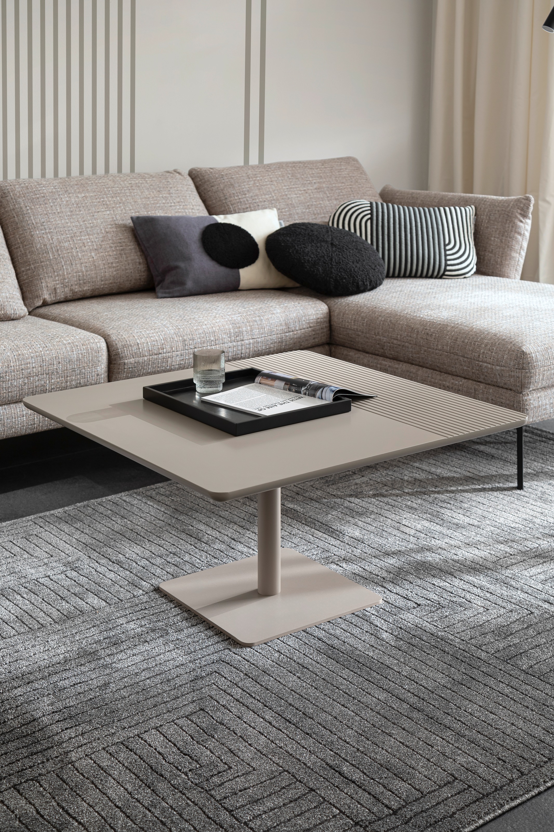 SCHÖNER WOHNEN-Kollektion Teppich »Pure 6317-242«, rechteckig, 22 mm Höhe, Kurzflor, Hoch Tief Struktur, Wohnzimmer, Schöner Wohnen Kollektion