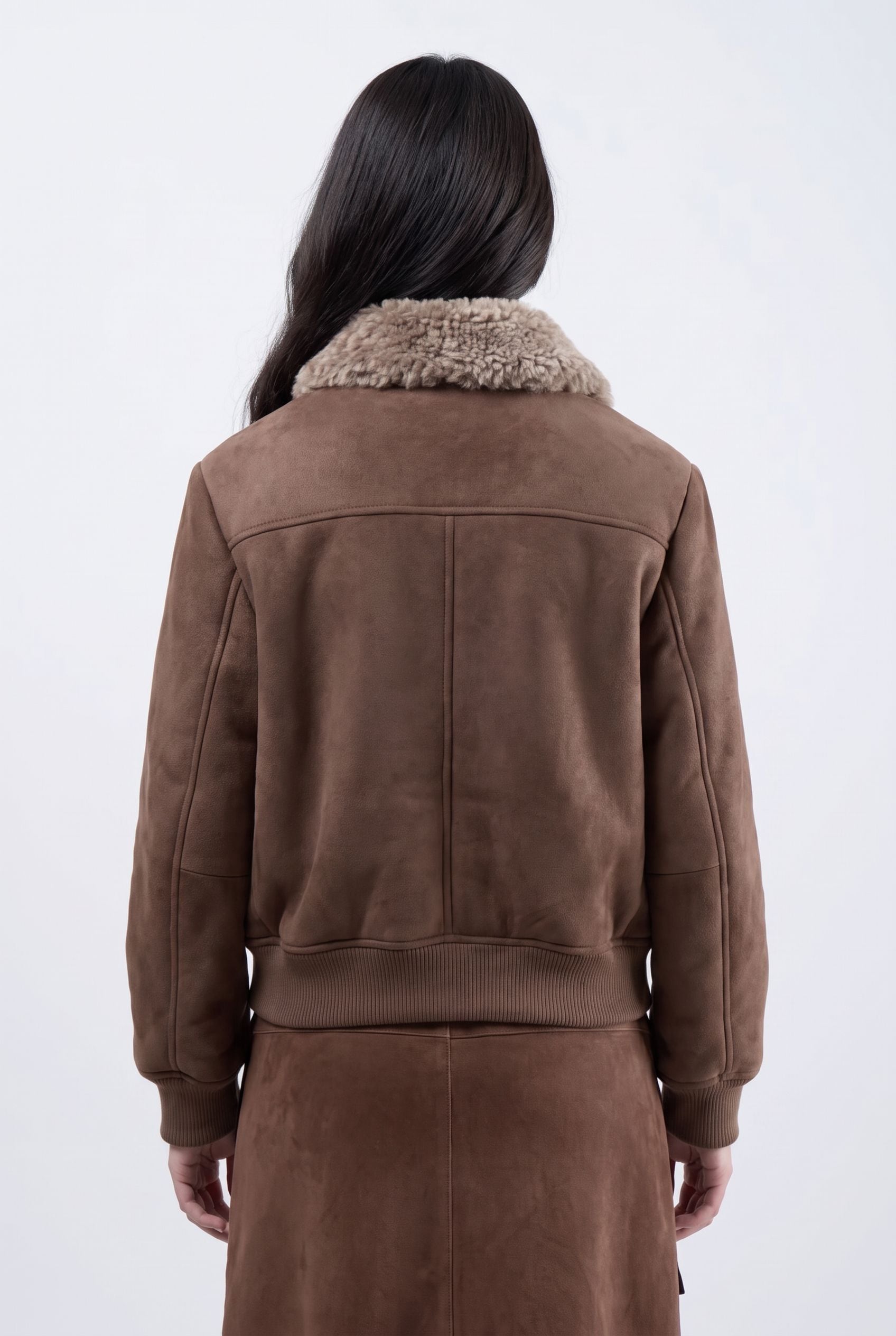 Zhrill Blazer court »BINE« Blouson en velours avec col teddy / fermeture éclair