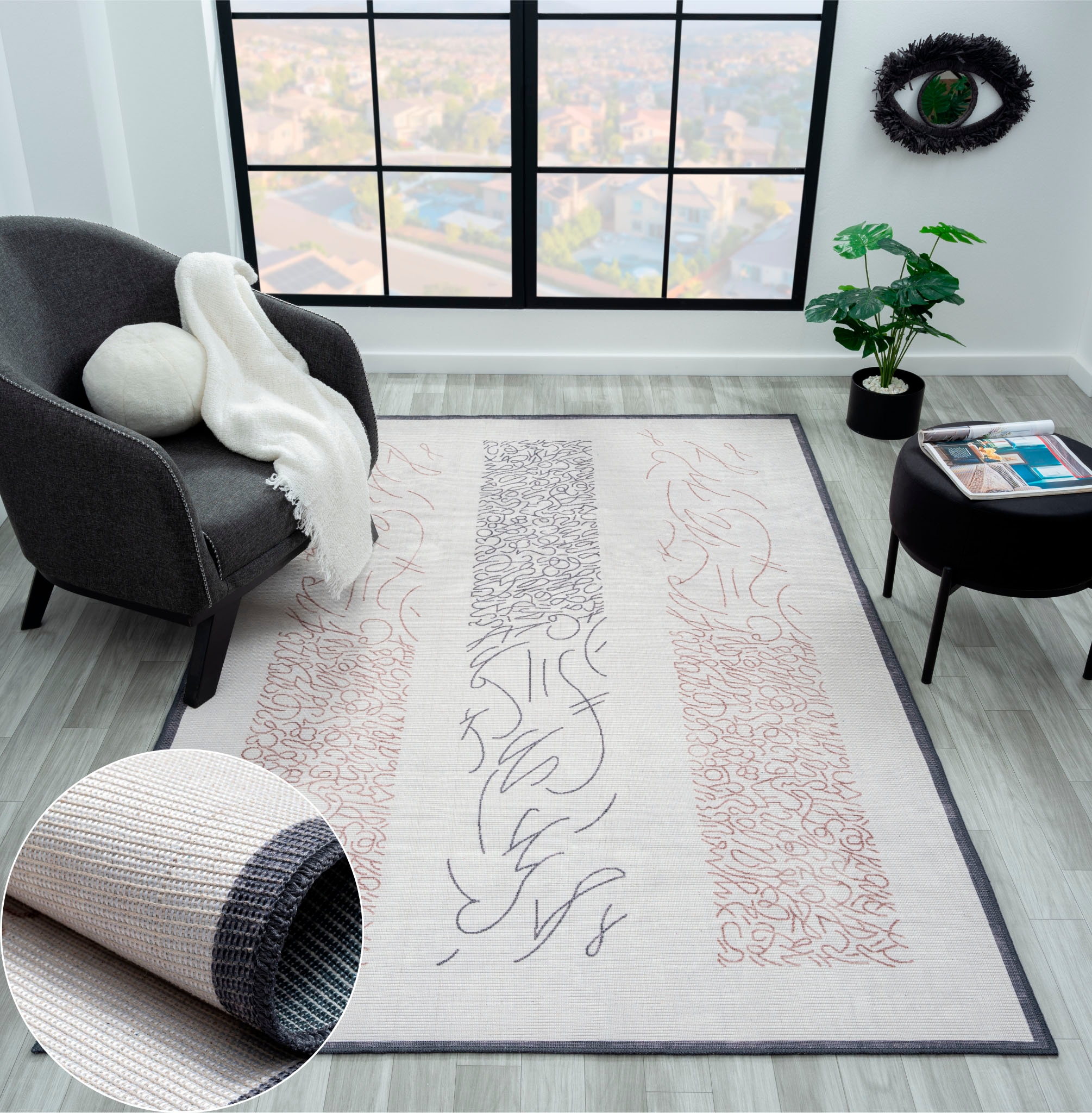 Image of Myflair Möbel & Accessoires Teppich "Mira, LAGERRÄUMUNG" rechteckig 10 mm Höhe bedruckt, modernes Design, In- & Outdoor geeignet, waschbar