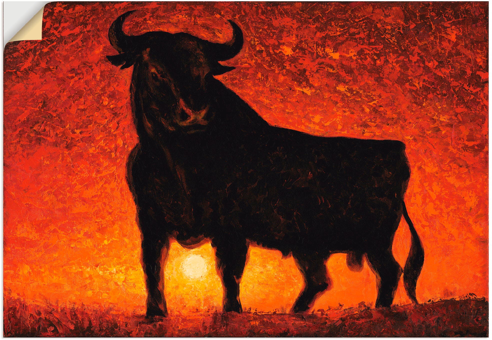 Wildtiere, Wandaufkleber als in Wandbild bequem Stier«, »Andalusischer oder Leinwandbild, Grössen St.), kaufen versch. (1 Artland Poster Alubild,