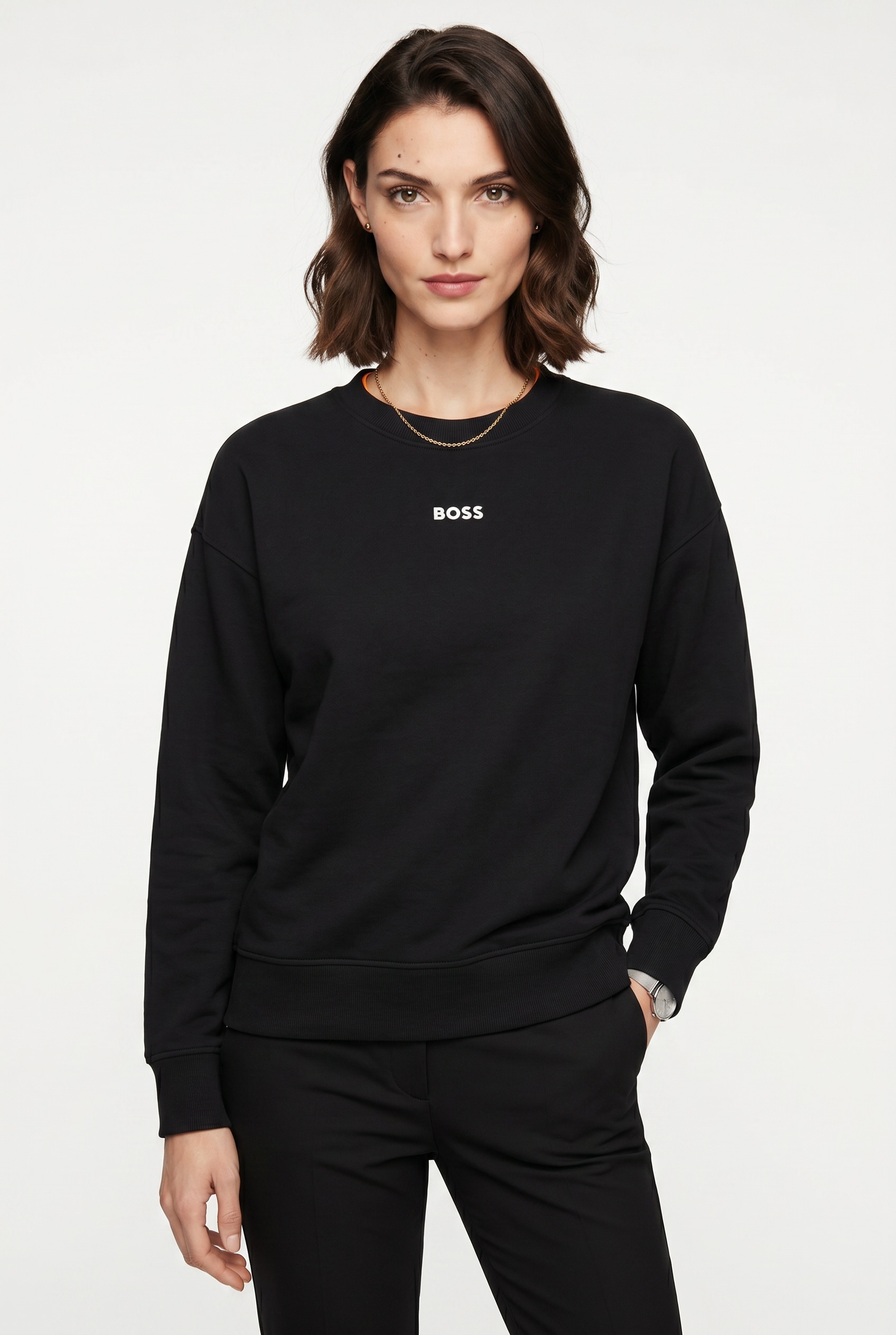 BOSS ORANGE Sweatshirt »Eteia Premium Damenmode«, oversized, Rundhals, mit BOSS Logo
