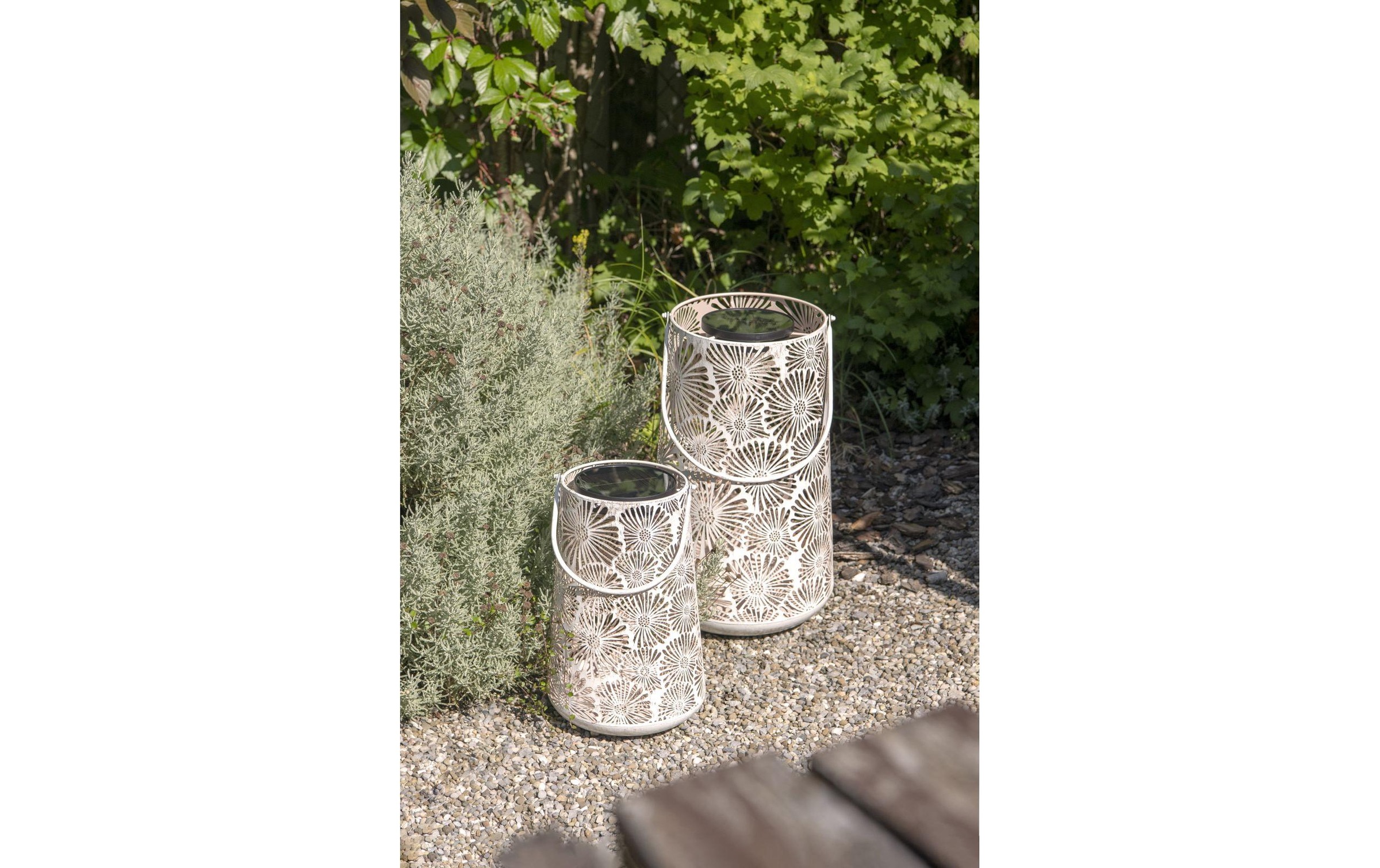 STT Laterne »Blossom« Stilvolle Solar-Laterne mit Blumen-Motiv für Haus und Garten