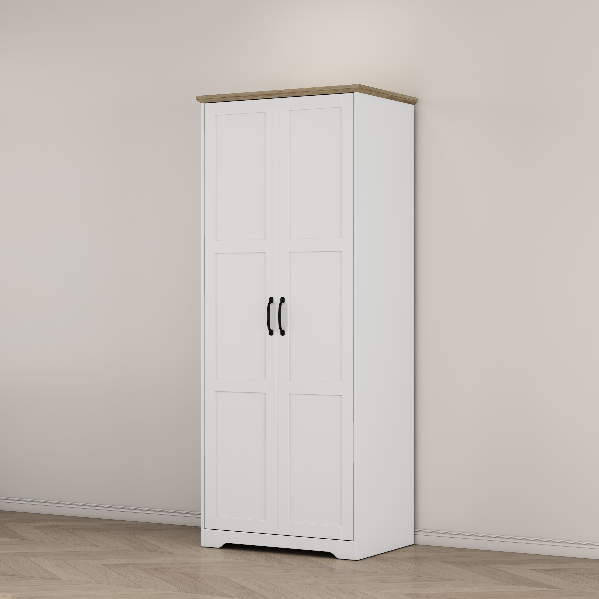 GOODproduct Kleiderschrank »Emmilia Schrank Schlafzimmerschrank im Landhaus Design« Landhaus Schrank mit  2 Türen in Breite 82,7cm, Höhe 2m