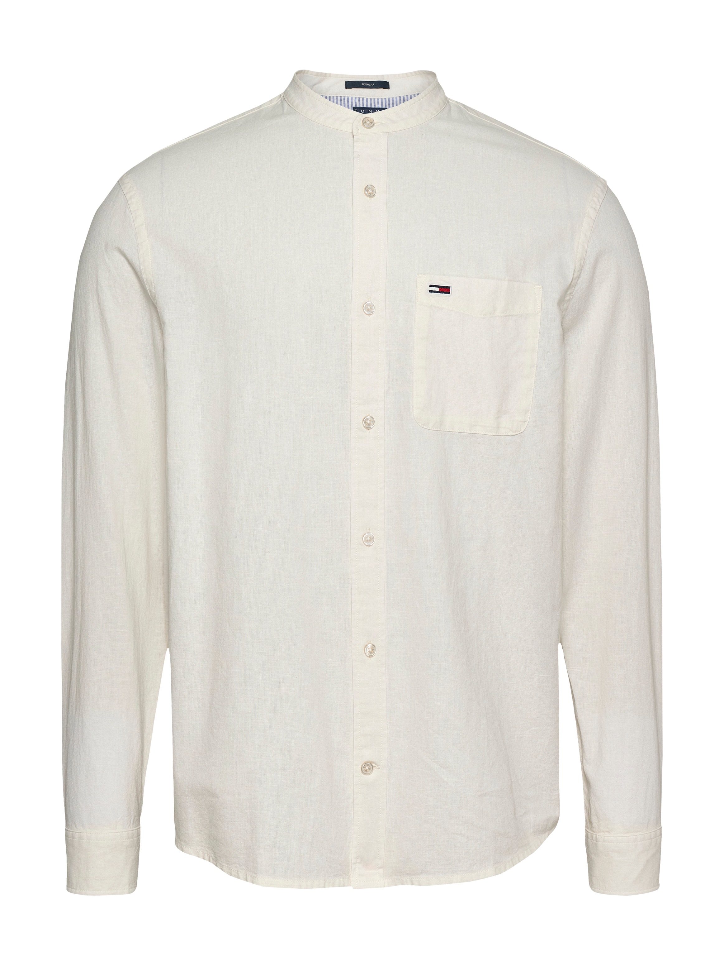 Tommy Jeans Langarmhemd »TJM LINEN MIX BAND COLLAR SHIRT«