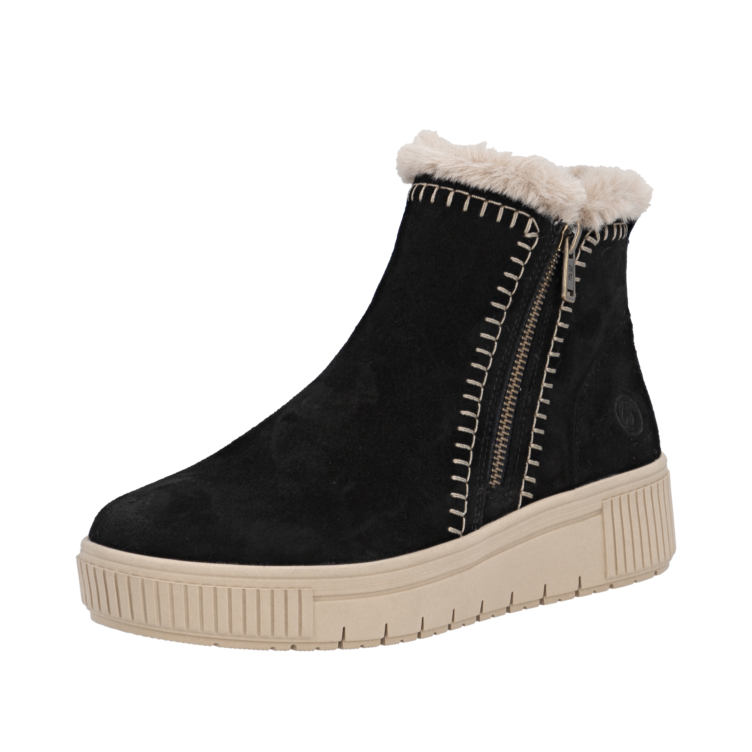 Image of Remonte Winterboots "Elisabeth Hurley-Collection" Winterstiefelette, Plateauboots mit Fellimitat-Besatz und Softfussbett