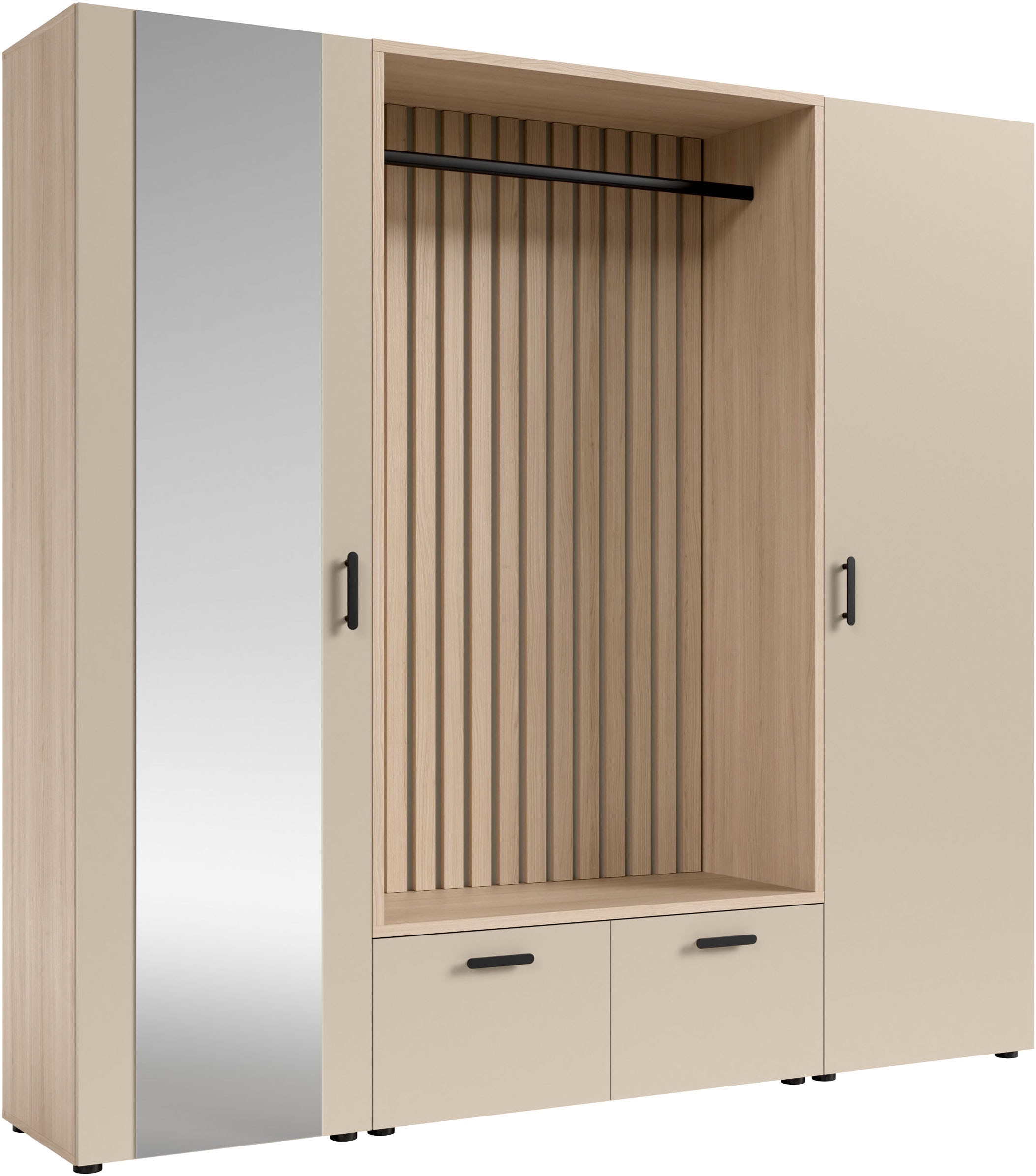 Image of HBZ Garderoben-Set "Hannover Kompaktgarderobe B/H/T 210x200x45 cm" 4 Stk. tlg.