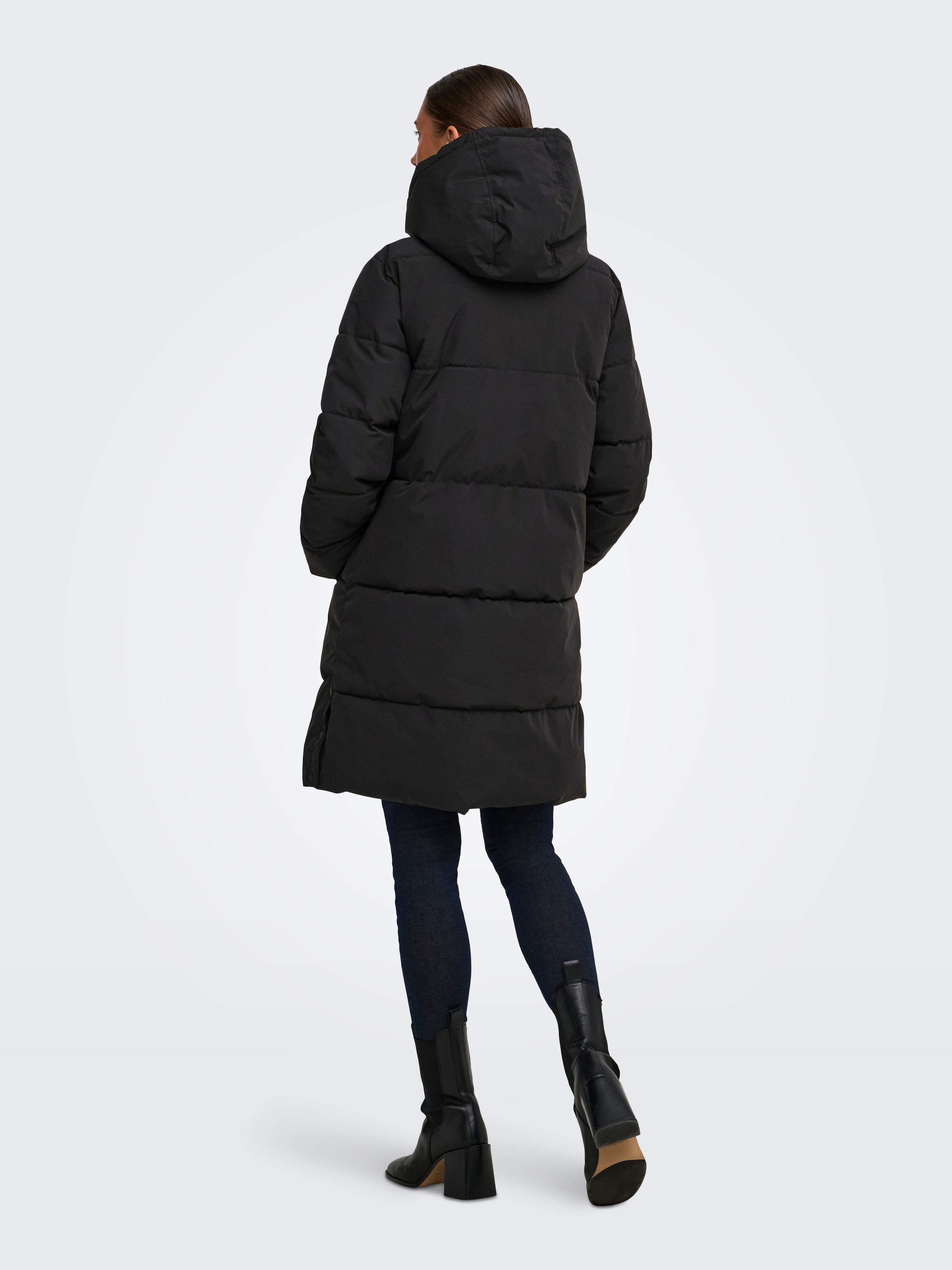JDY Steppmantel »JDYBLAIR LONG HOOD PUFFER OTW SIJ« Kunstfaser, Kapuze mit Kordelzug