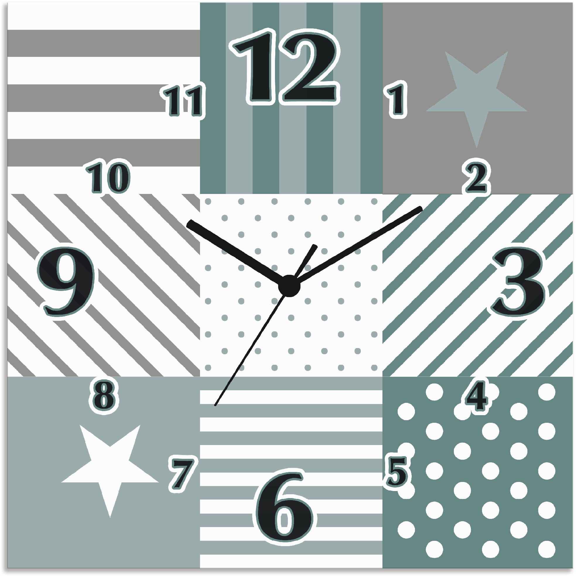 Image of Lüttenhütt Wanduhr »Stern«, Alu-Dibond Uhr lautlos, ohne Tickgeräusche, nicht tickend, geräuschlos - wählbar: Funkuhr o. Quarzuhr, moderne Uhr für Wohnzimmer, Küche etc. - Stil: modern bei Ackermann Versand Schweiz