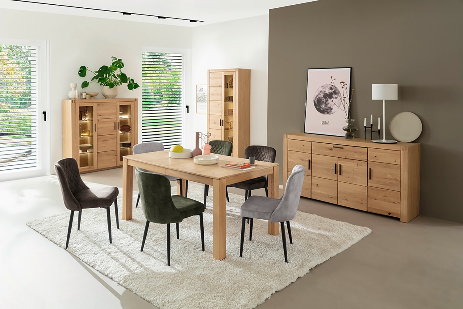 MCA furniture 4-Fussstuhl »ABOSHI Esszimmerstuhl (4er Set)«, (Set), 4 St., Veloursstoff, Taschenfederkern, Metall schwarz,Vintage-Veloursoptik,belastbar 120 kg
