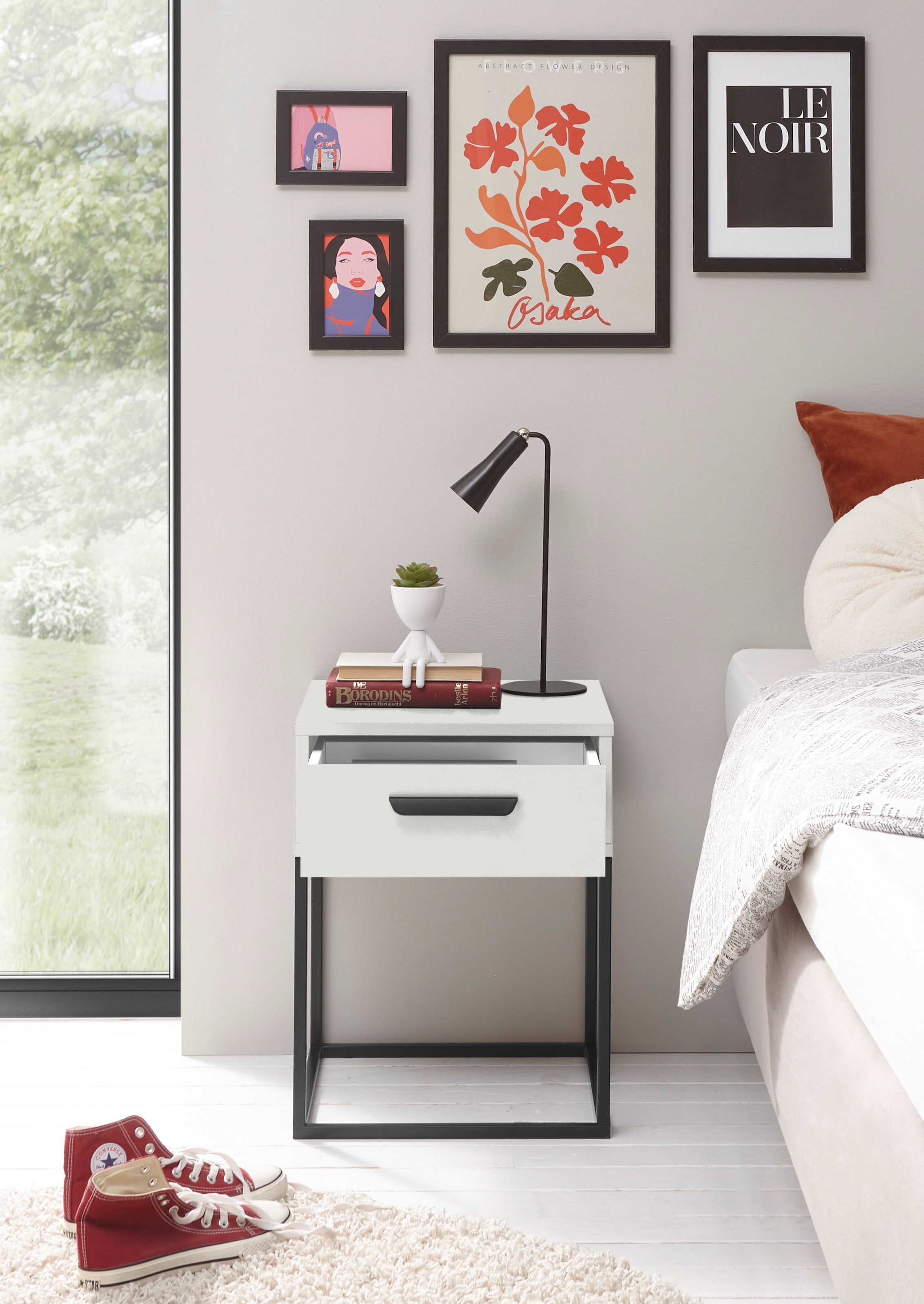 Schlafkontor Nachtkommode »Suna Kommode, Nachttisch, Nachtschrank« auf Metallgestell