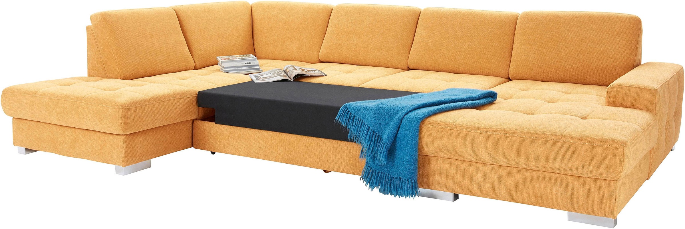 sit&more Wohnlandschaft »Santorini U-Form«, mit Federkern und Sitztiefenverstellung, wahlweise mit Bettfunktion