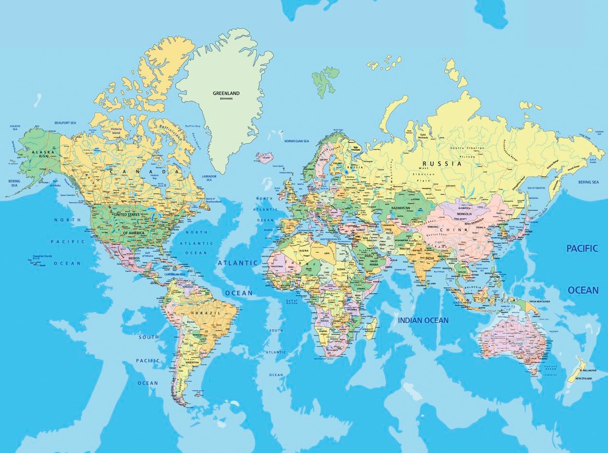 Papermoon Fototapete »World Map« glatt