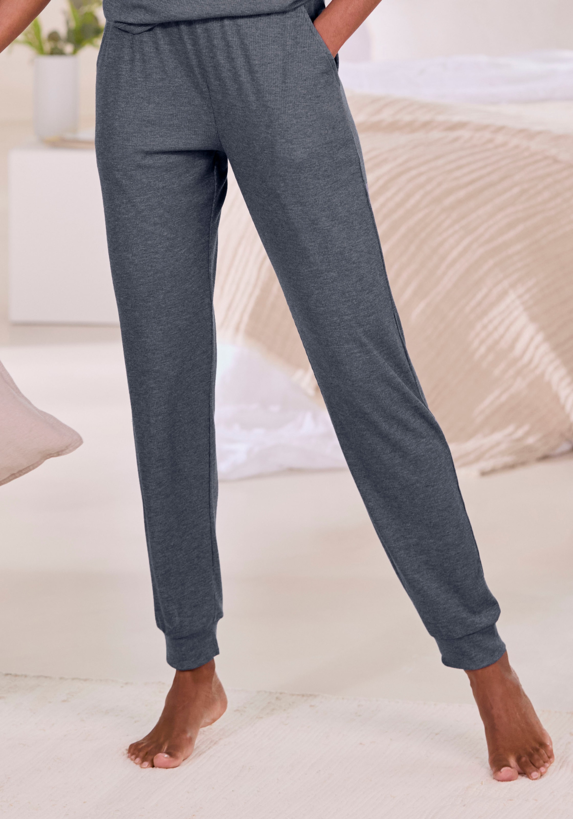 Image of Vivance Dreams by Lascana Pyjamahose in weicher Rippqualität