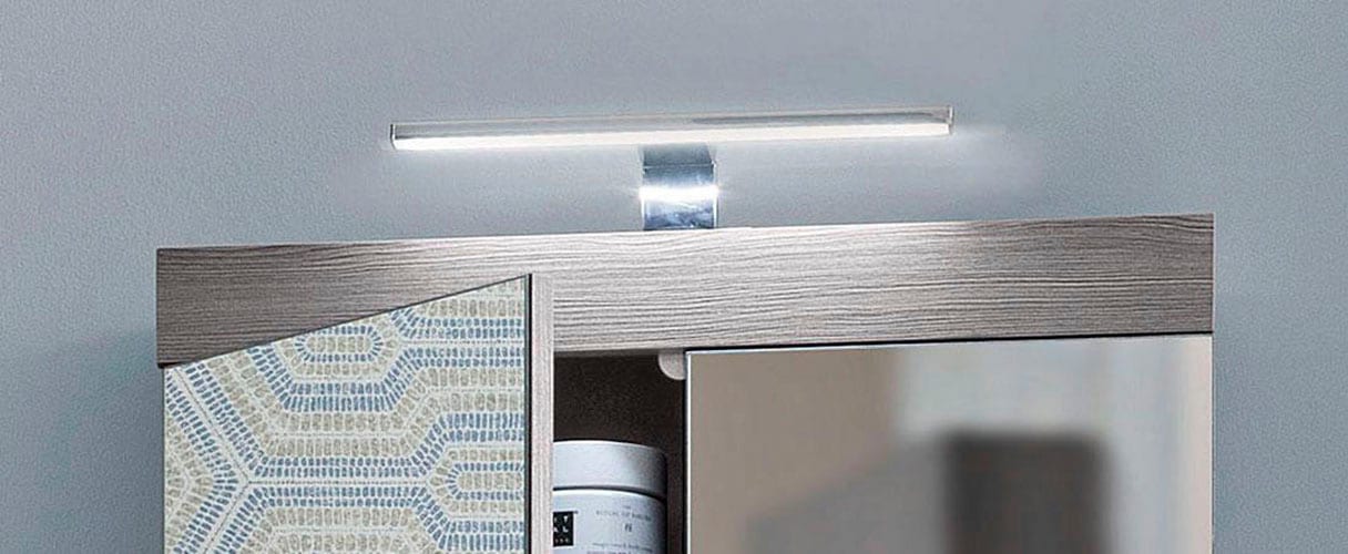 trendteam LED Spiegelleuchte LED-Board Kaltweiss Länge 30 cm - LED Badaufbauleuchte mit kaltem Licht - Mit Multibox