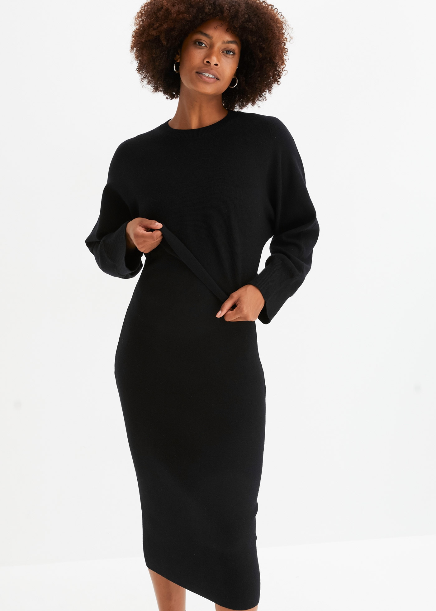 Image of bonprix Strickkleid Set, 2 tlg. für Frühjahr und Sommer, aus Viskose-Mischung, lässige Passform