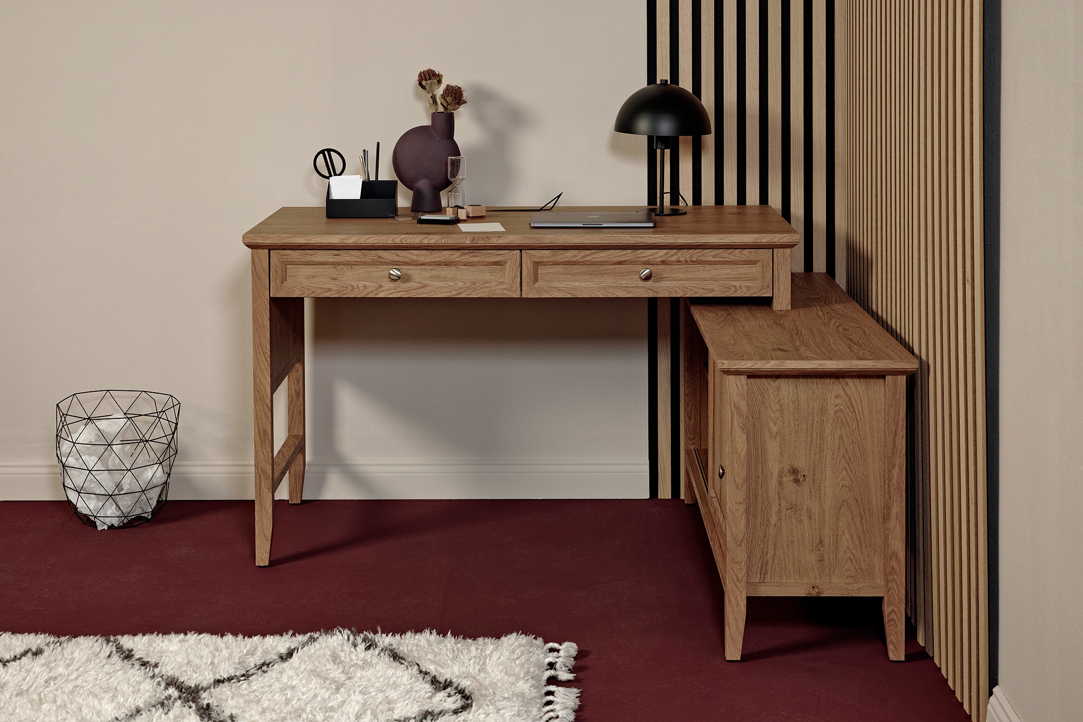 Jahnke Bureau d'angle »CLASSIC C 145 E« montage réversible, avec porte coulissante, dimensions 144,9 x 120 cm