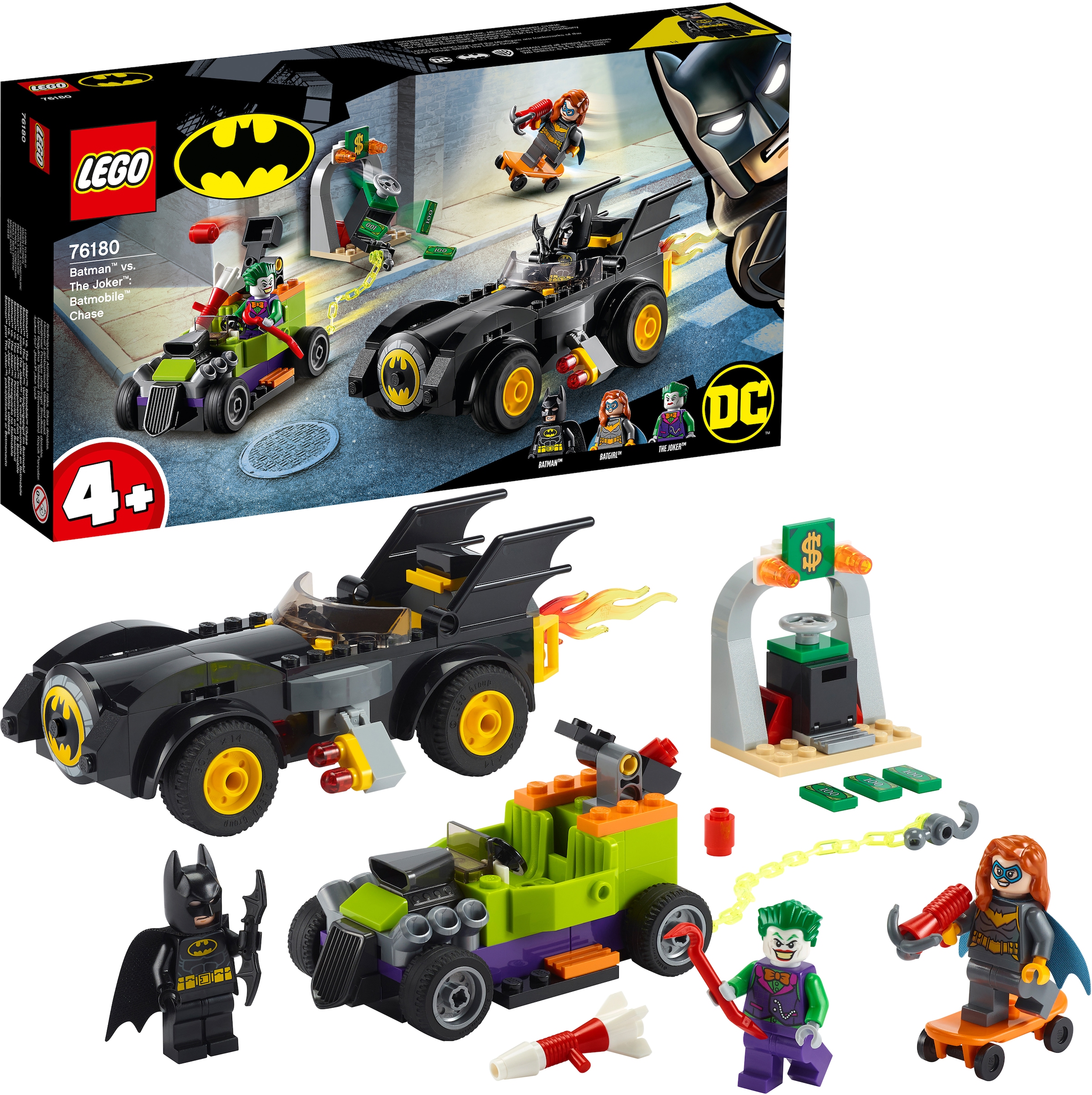 Image of LEGO® Konstruktionsspielsteine »Batman™ vs. Joker™: Verfolgungsjagd im Batmobil (76180)«, (136 St.), LEGO® DC Comics Super Heroes bei Ackermann Versand Schweiz