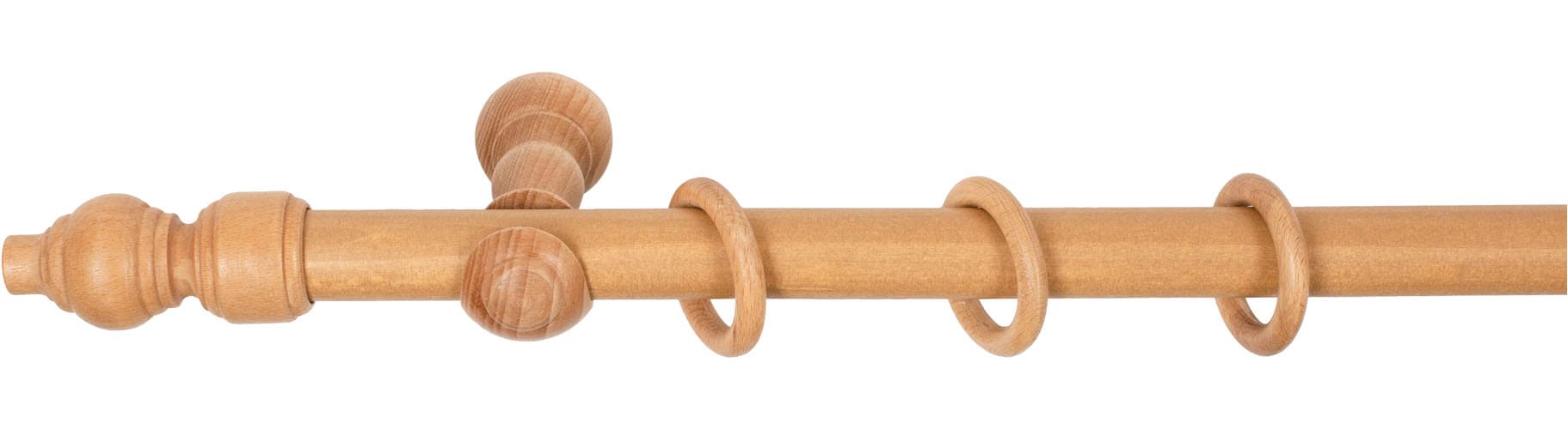 SN DECO GROUP Tringle à rideaux »Filigrano« 1 course-läufig Dimension fixe 28 mm, bois, différentes longueurs et couleurs, ensemble complet