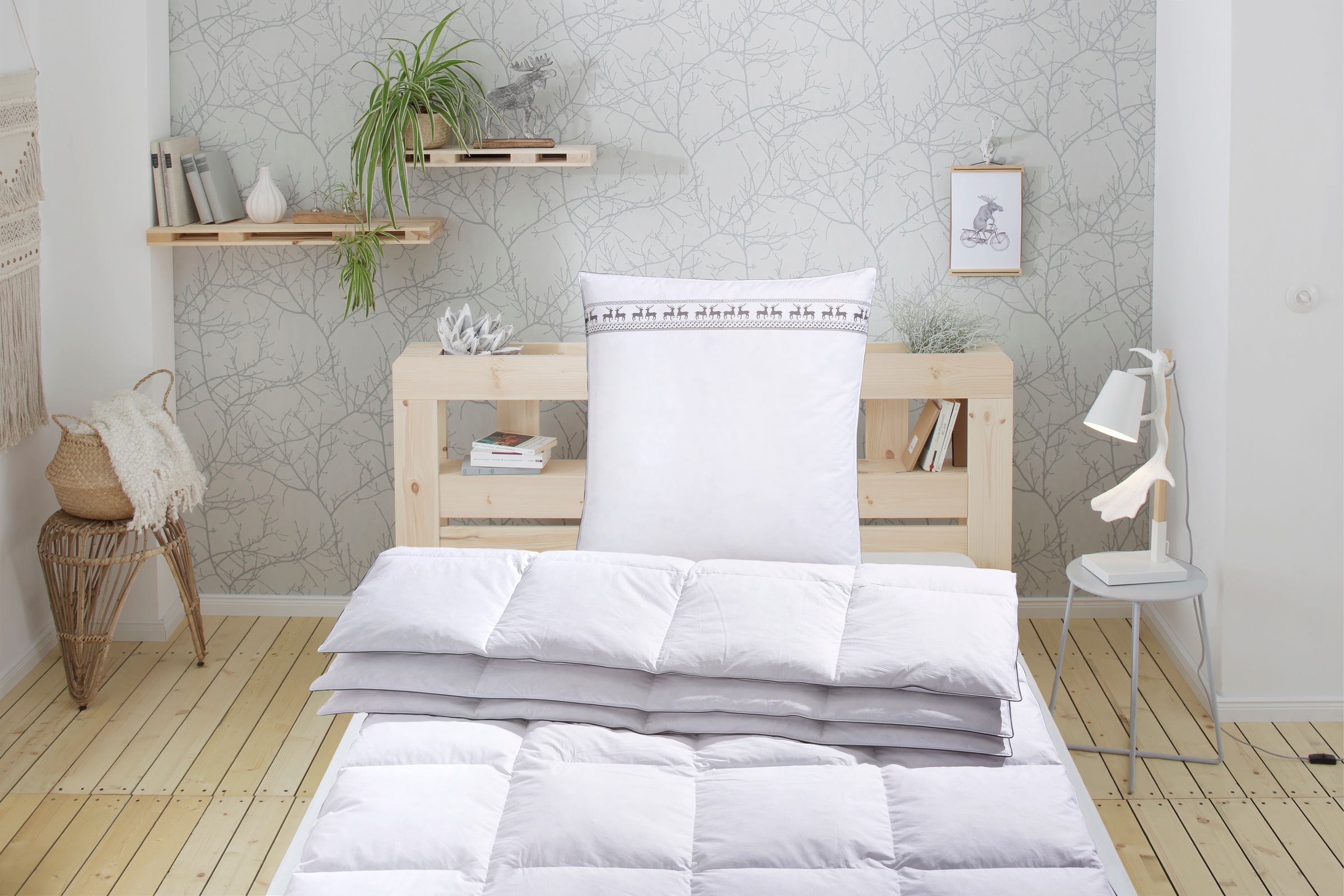 Image of GOODproduct Federbettdecke "Forsakar, Bettdecke 135x200 cm, 155x220 cm und weitere Grössen" normal Füllung 100Federn Bezug Baumwolle 1 Stk. tlg. Bettdecken, Sommer, Winter, Decke, Made in Germany, hautfreundlich