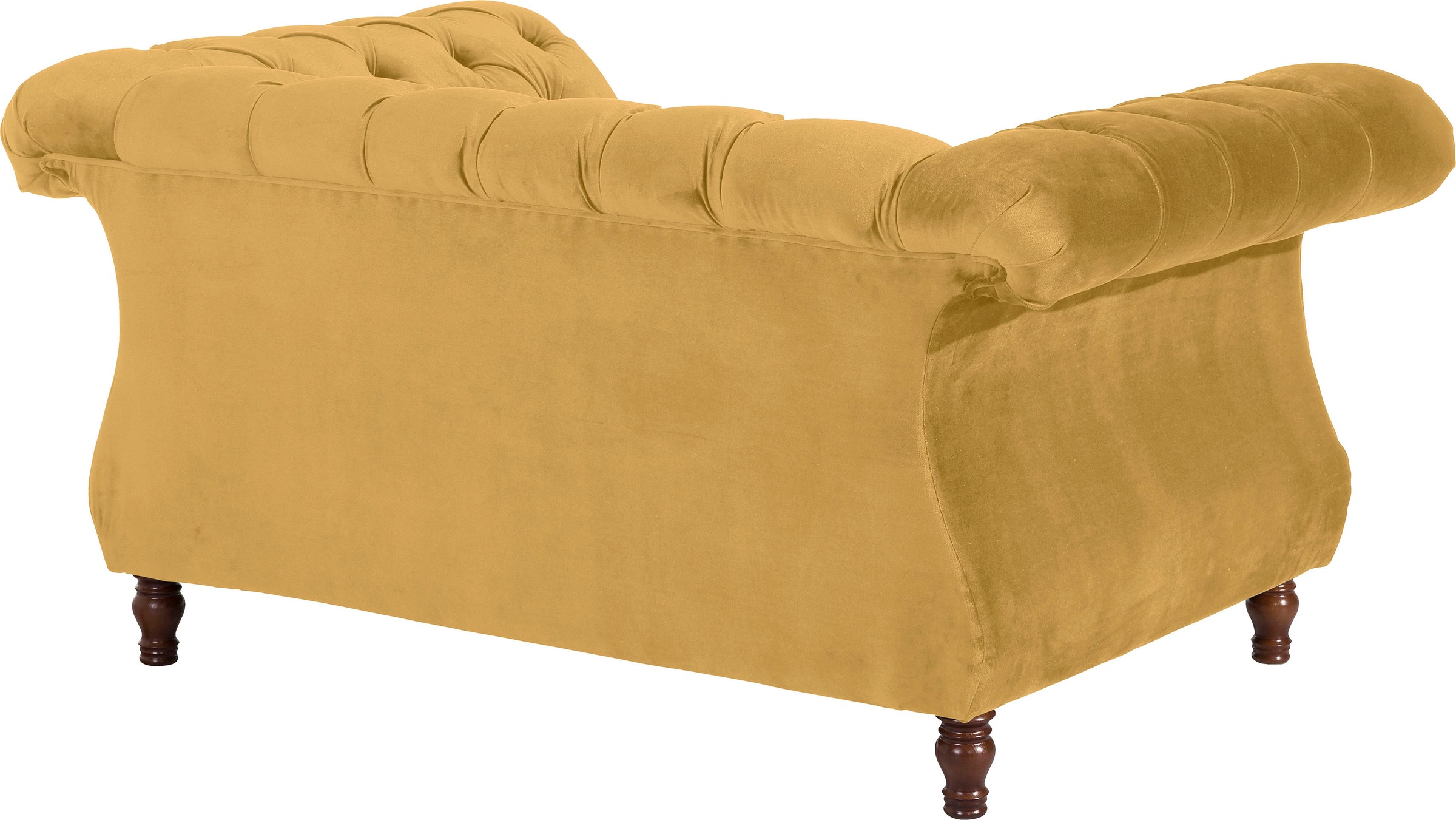 Max Winzer® Loveseat »Isabelle, Loungesessel«, Knopfheftung & gedrechselten Füssen in Buche Nussbaum, Breite 167 cm