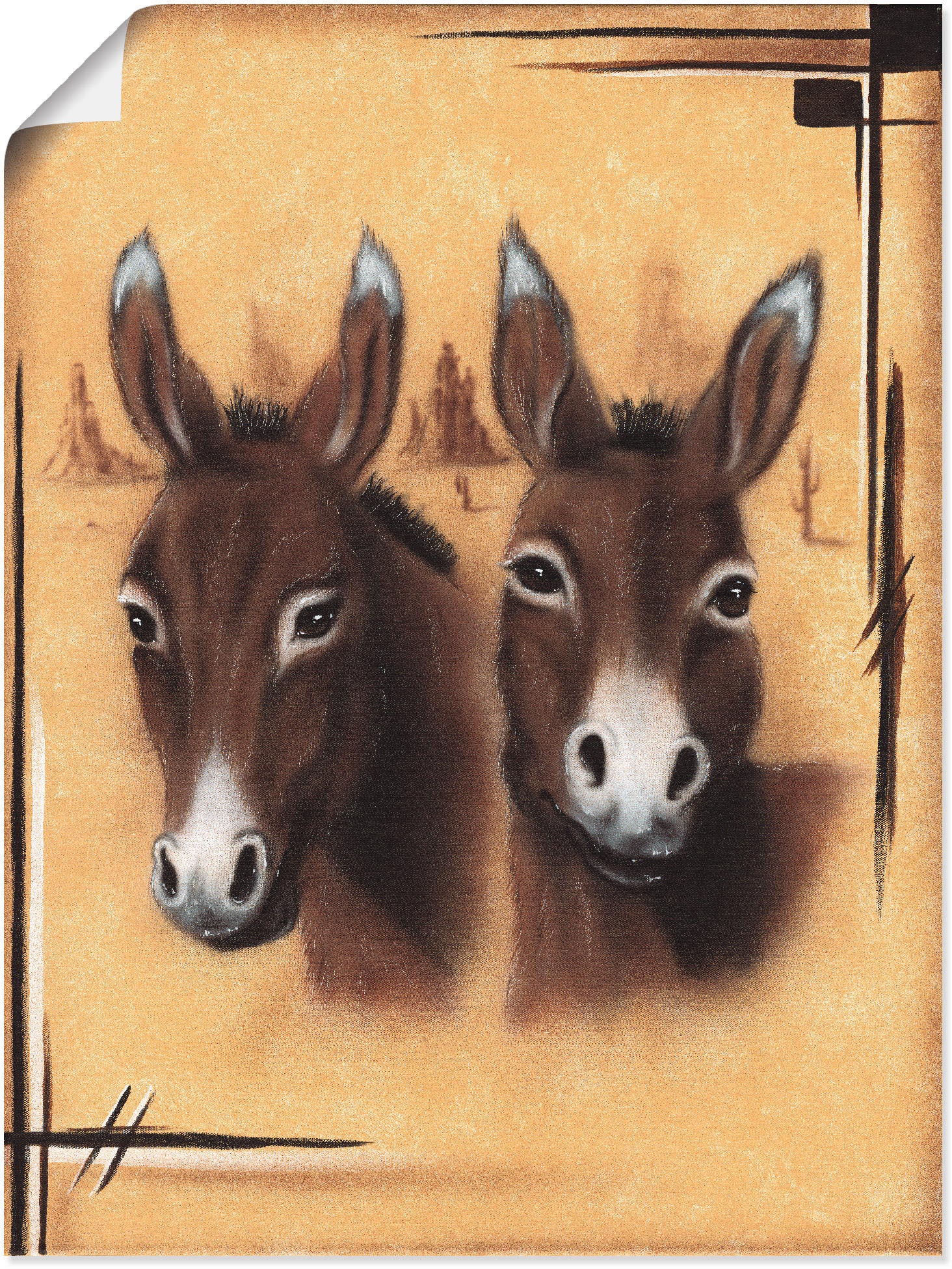 Image of Artland Wandbild »Esel«, Esel Bilder, (1 St.), in vielen Grössen & Produktarten - Alubild / Outdoorbild für den Aussenbereich, Leinwandbild, Poster, Wandaufkleber / Wandtattoo auch für Badezimmer geeignet bei Ackermann Versand Schweiz