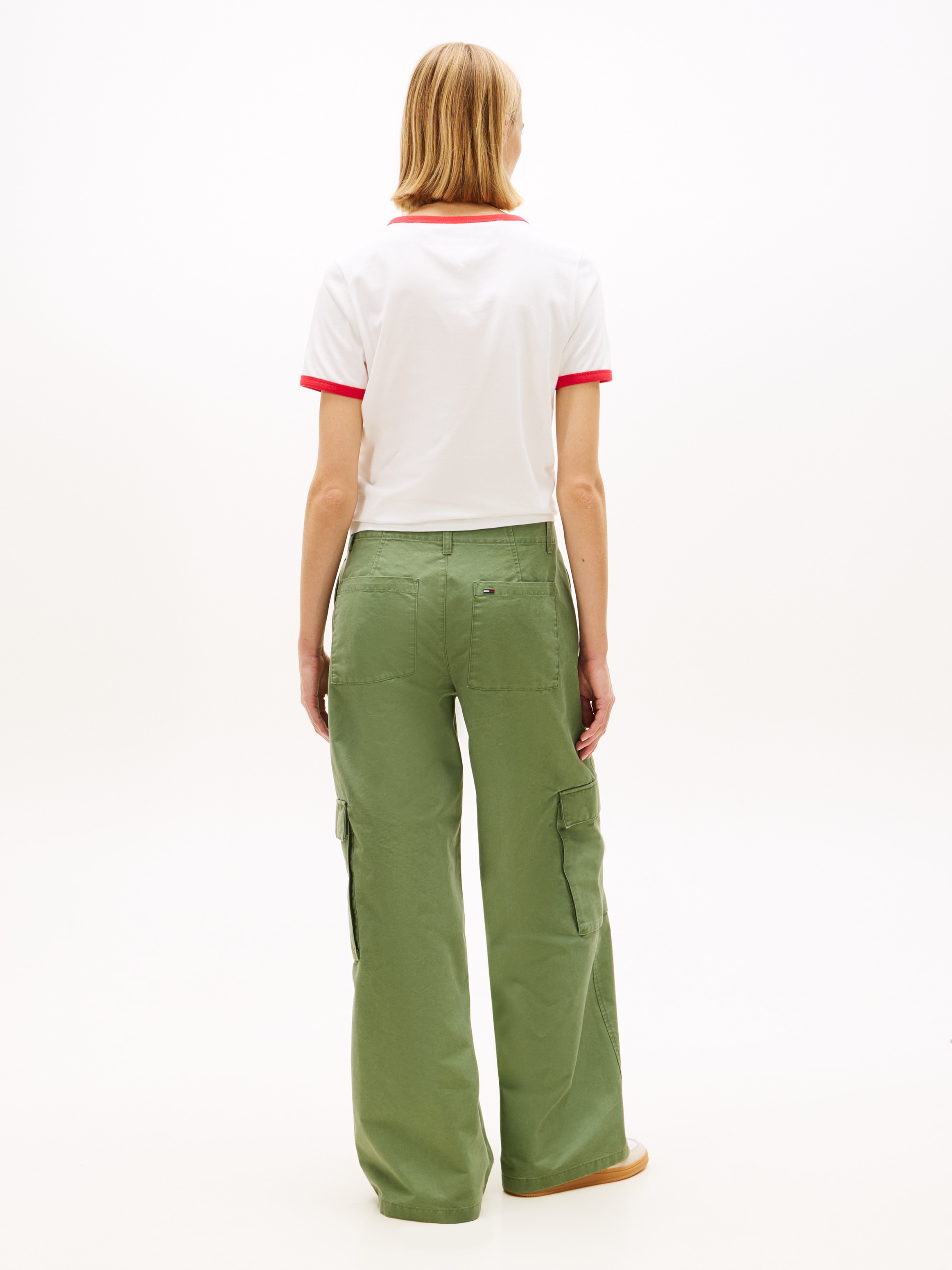 Tommy Jeans Pantalon cargo »TJW LR WIDE STRAIGHT CARGO PANT«  en mélange coton, taille basse