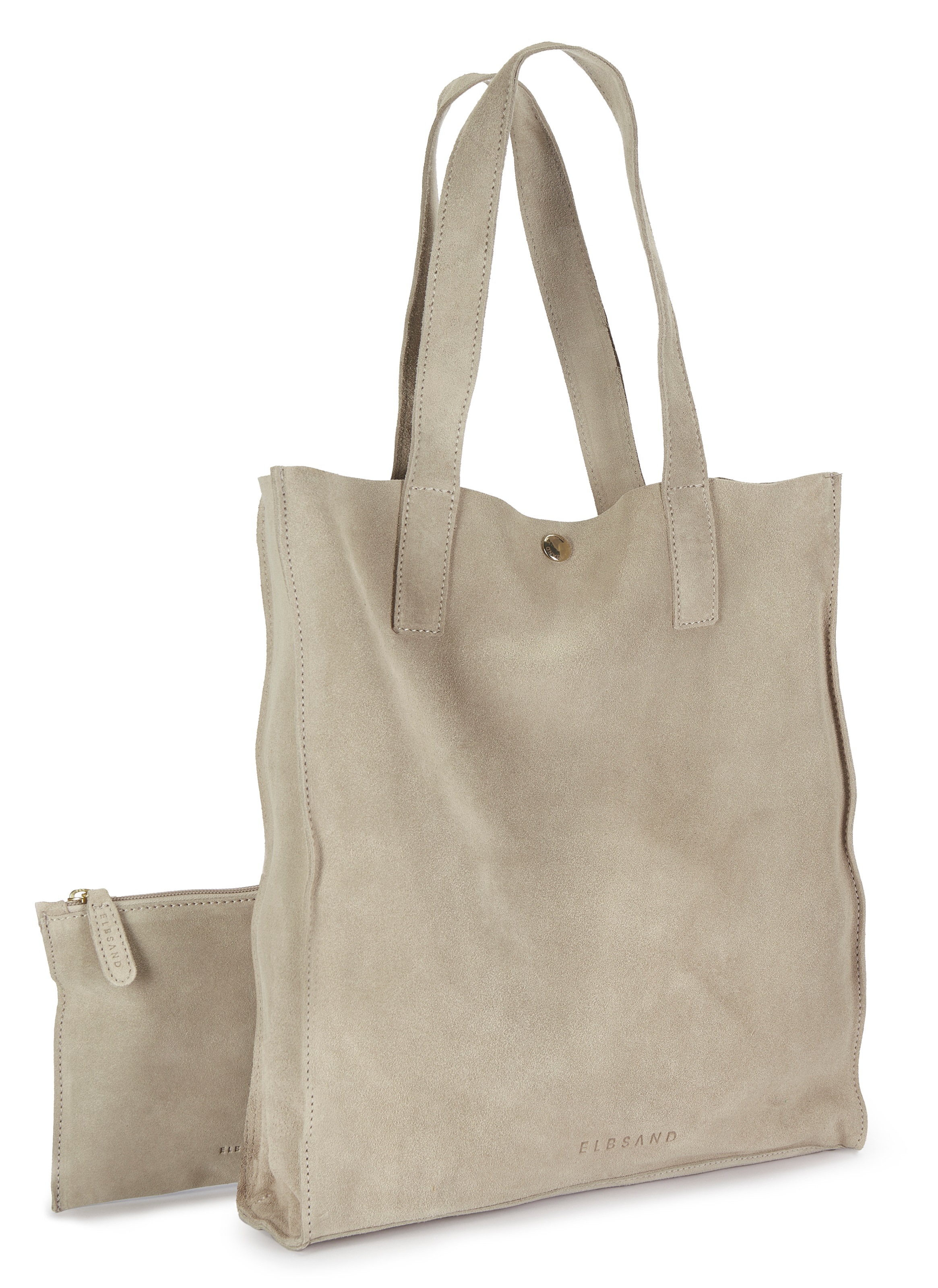 Image of Elbsand Schultertasche "Shopper, Ledertasche, Handtasche, Tragetasche, Damentasche" aus weichem Leder