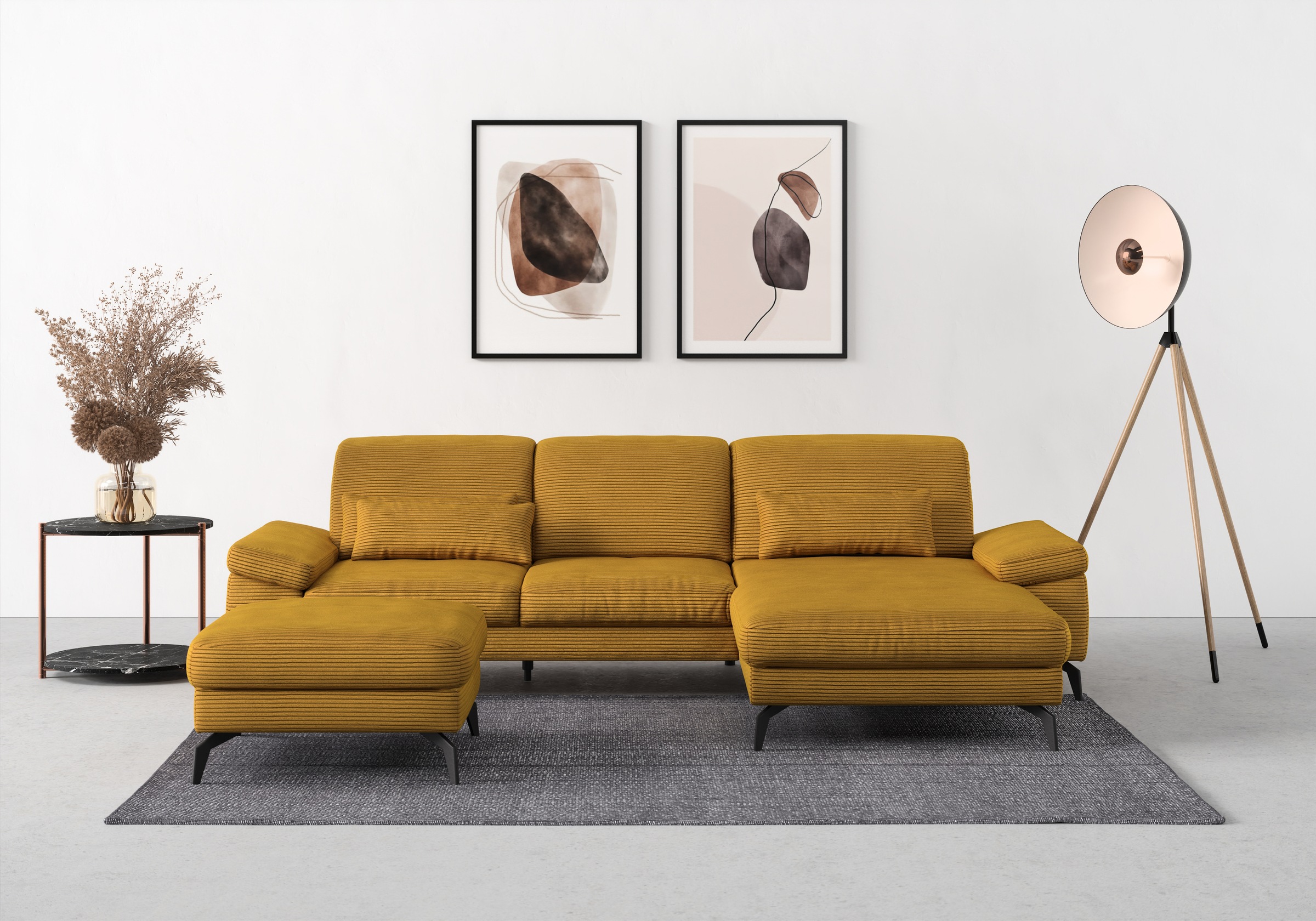 sit&more Ecksofa »Cabana L-Form«, Recamiere, wahlweise mit Sitztiefen-, Armlehnen- und Kopfteilfunktion