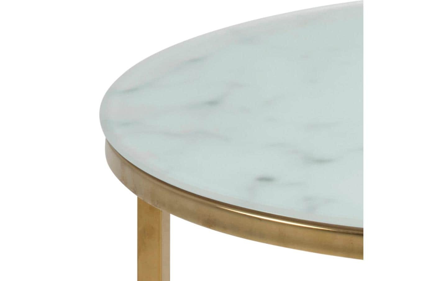 AC Design Beistelltisch »Alisma Ø 50 x 42 cm Goldfarben/Weiss«
