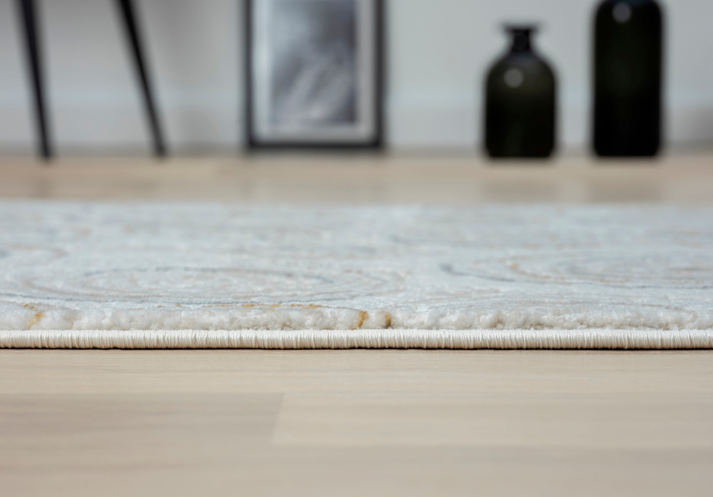 Myflair Möbel & Accessoires Teppich »My Style, LAGERRÄUMUNG!« rechteckig 10 mm Höhe Kurzflor, Scandi-Design, besonders weich durch Microfaser, mit Fransen