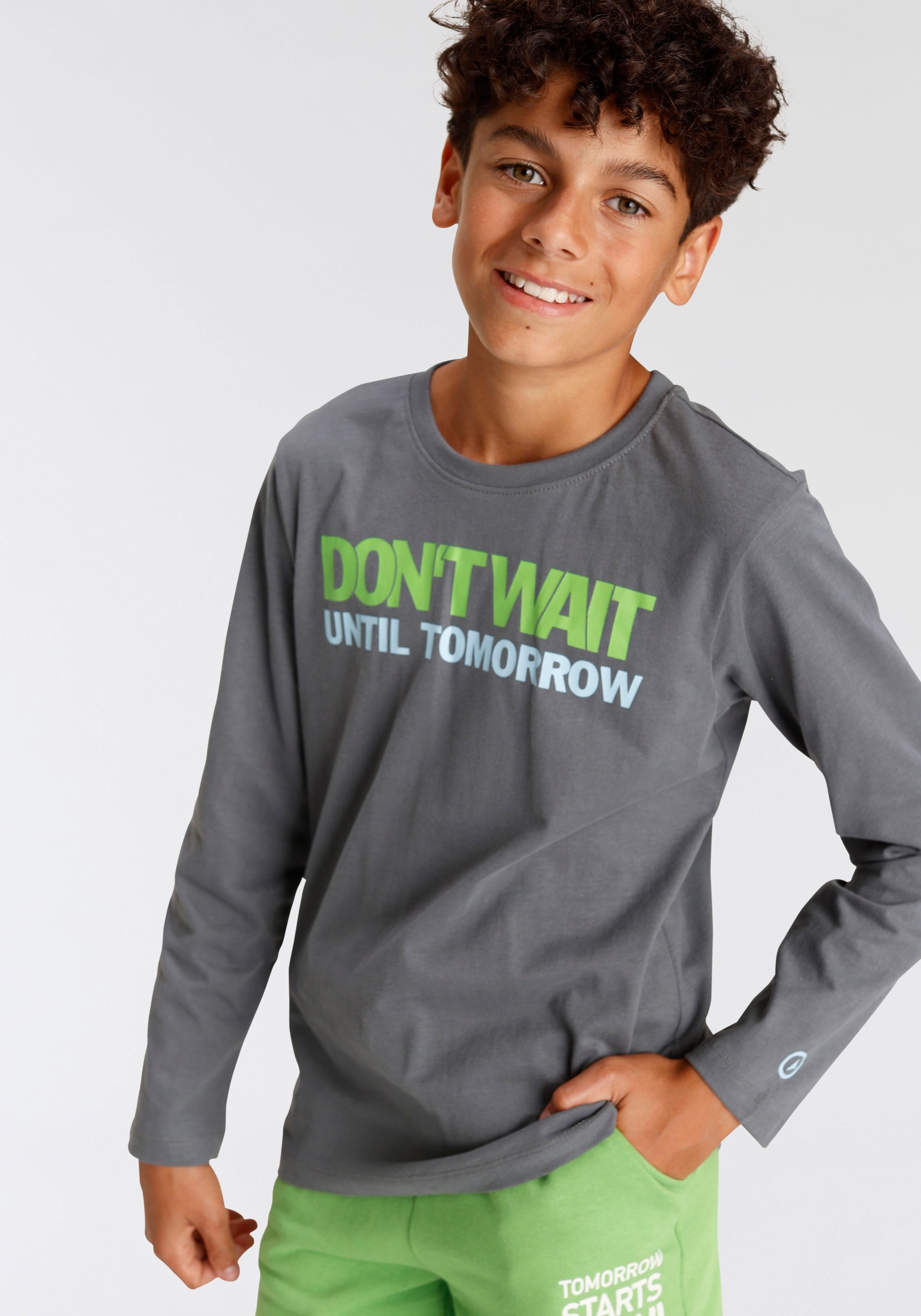 KIDSWORLD Langarmshirt »DON´T WAIT...«, Spruch kaufen