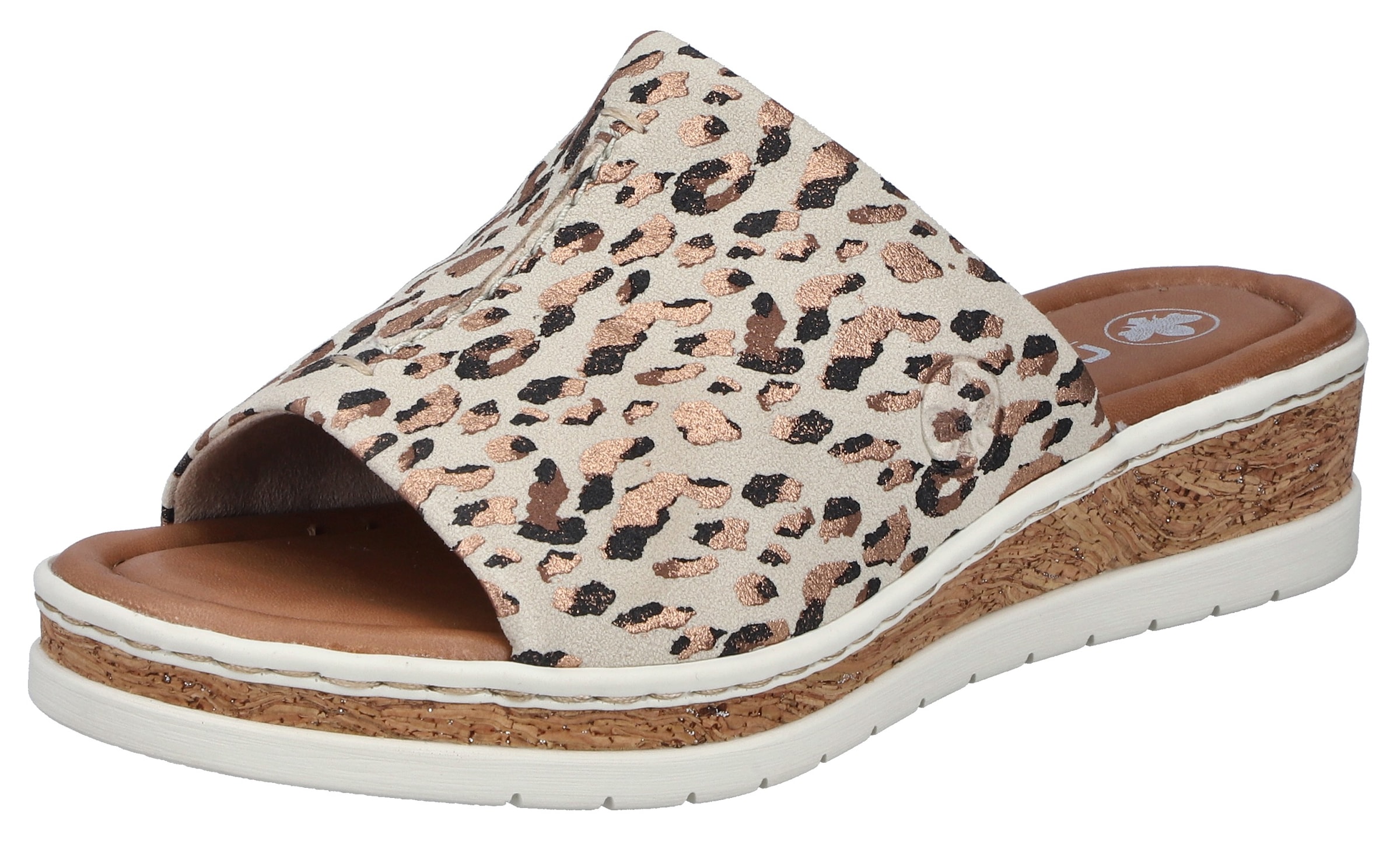 Rieker Pantolette  Chaussure d'été, chausson, talon compensé, à enfiler