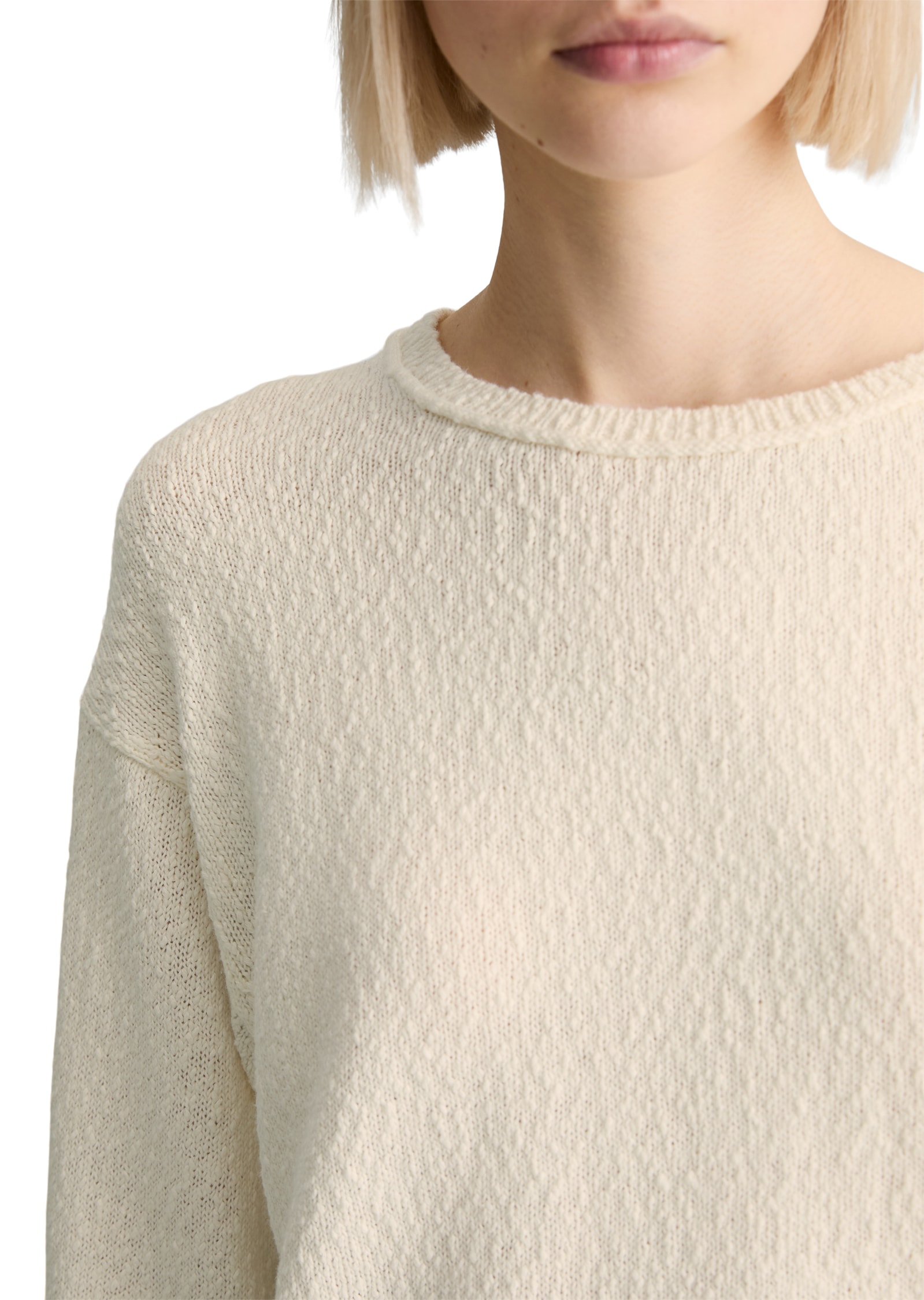 Marc O'Polo DENIM Pull à col rond coupe régulière en fil de coton slub
