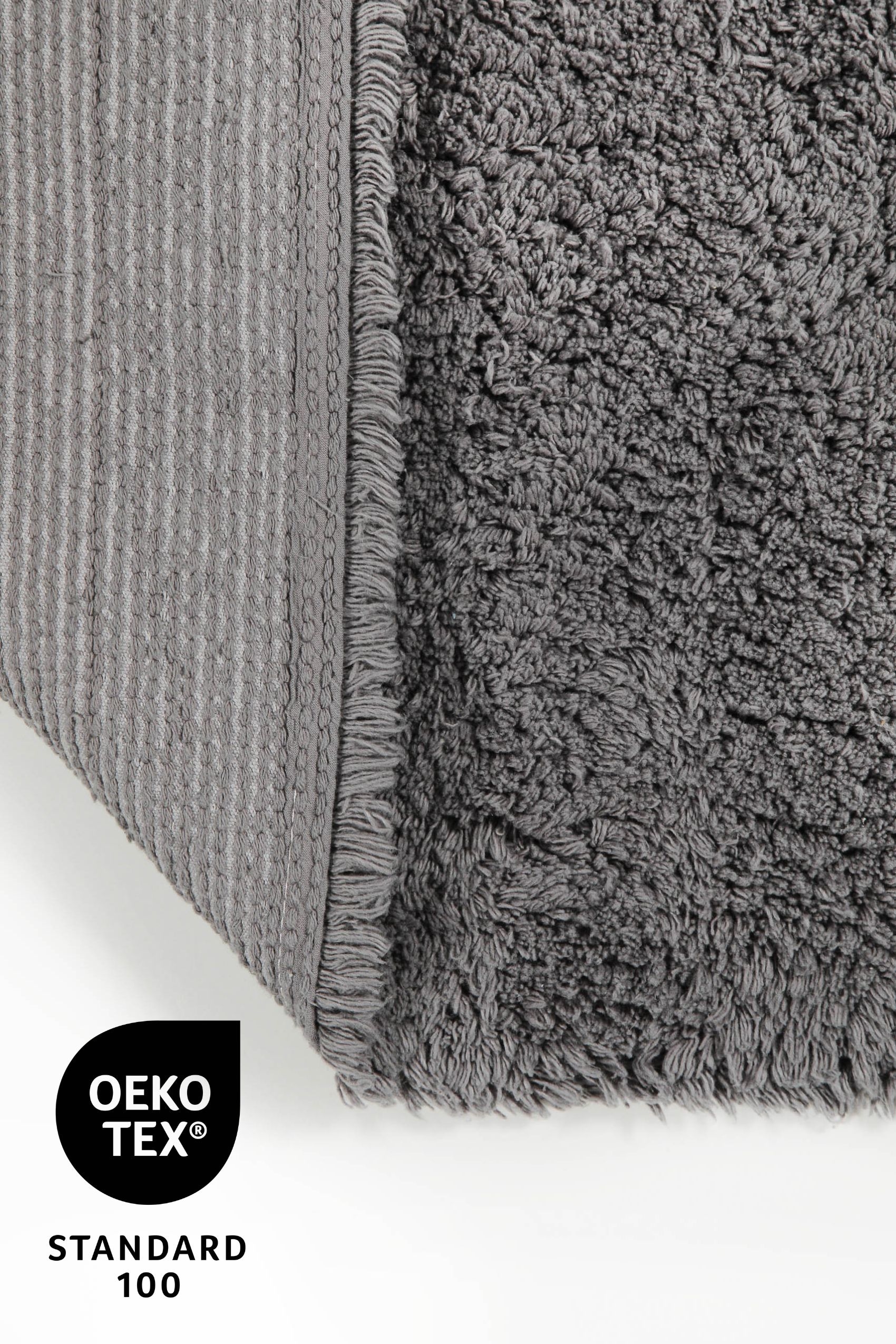 my home Badematte »Kian«, fussbodenheizungsgeeignet, Badvorleger, Badteppich aus 100%Baumwolle, weich, waschbar, saugfähig