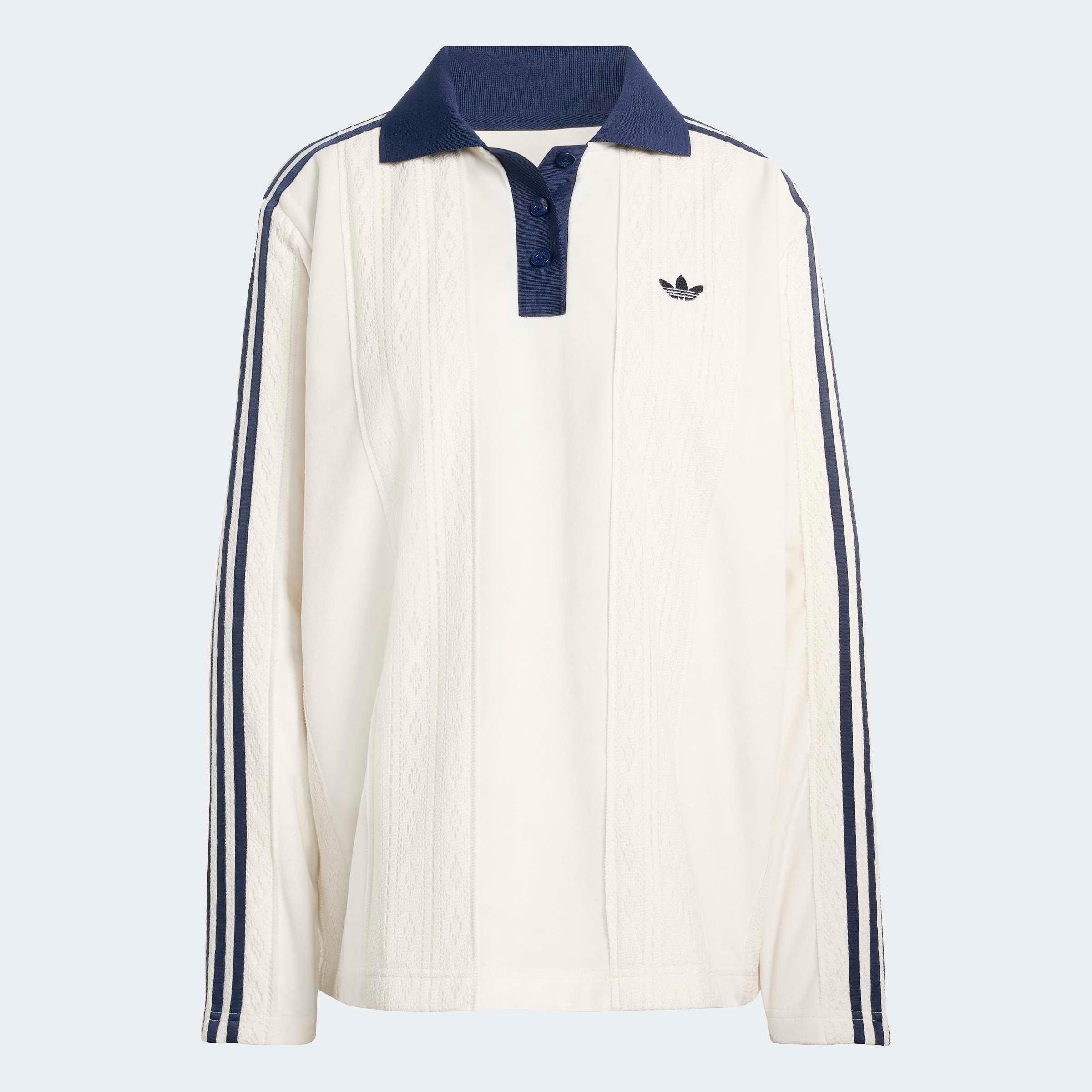 adidas Originals T-shirt à manches longues »LS JERSEY« Winterised Fussballtrikot, Mischung aus Velours und Häkelstoff