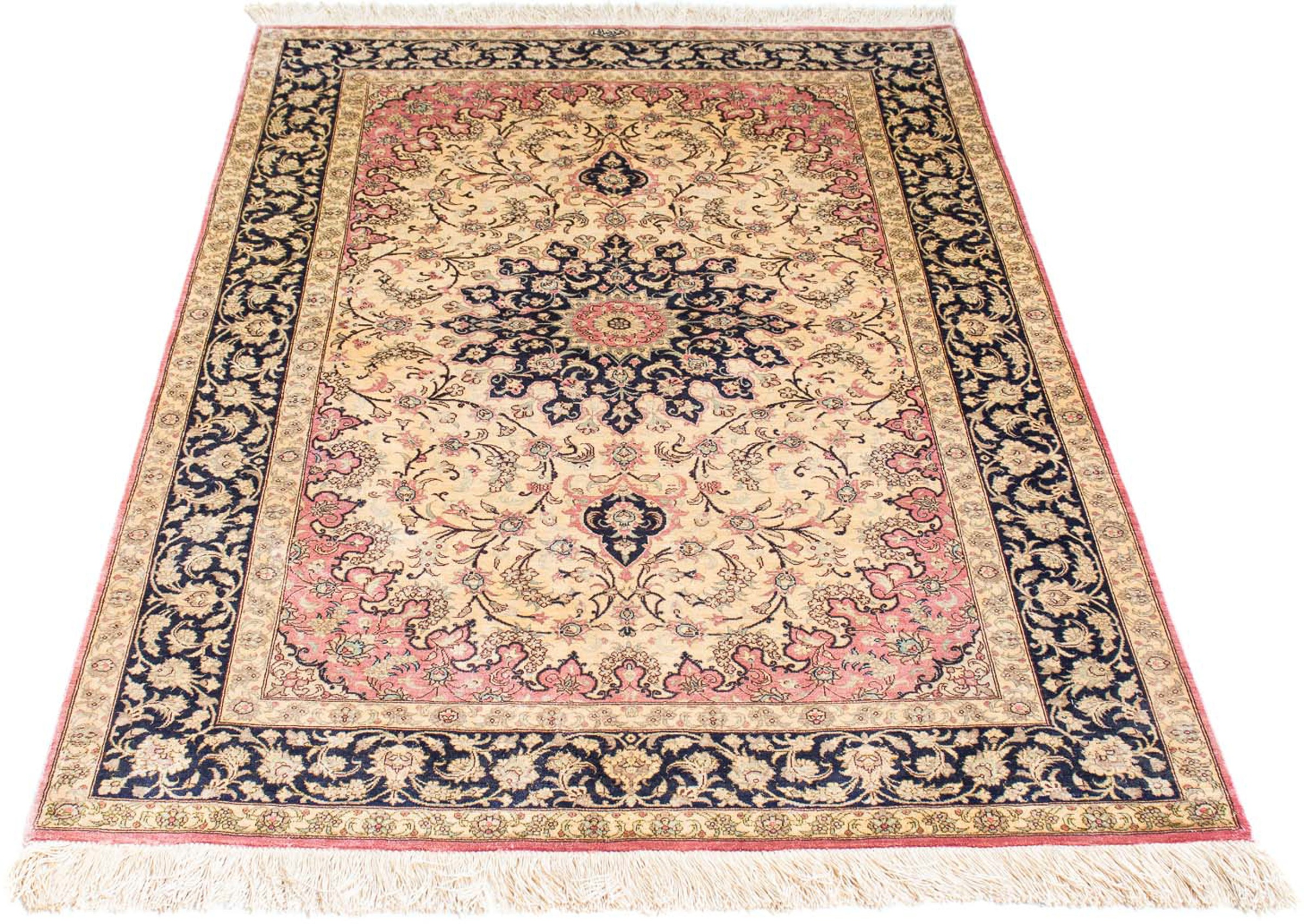 Image of morgenland Orientteppich »Perser - Ghom - 151 x 98 cm - beige«, rechteckig, 10 mm Höhe, Wohnzimmer, Handgeknüpft, Einzelstück mit Zertifikat bei Ackermann Versand Schweiz