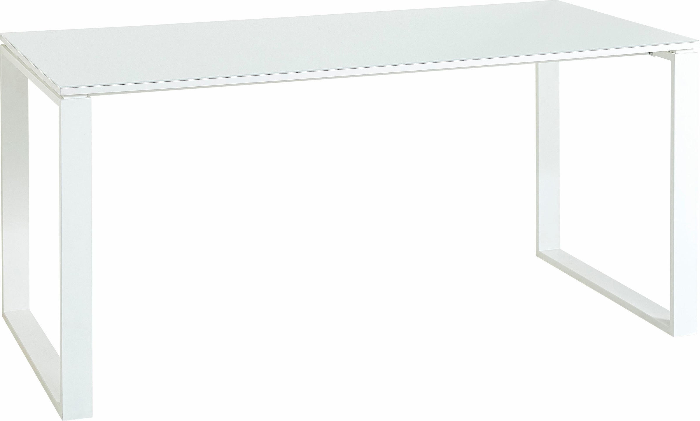 Image of GERMANIA Schreibtisch "GW-Monteria" mit Glasauflage, Metallkufen, Breite 160 cm, Made in Germany