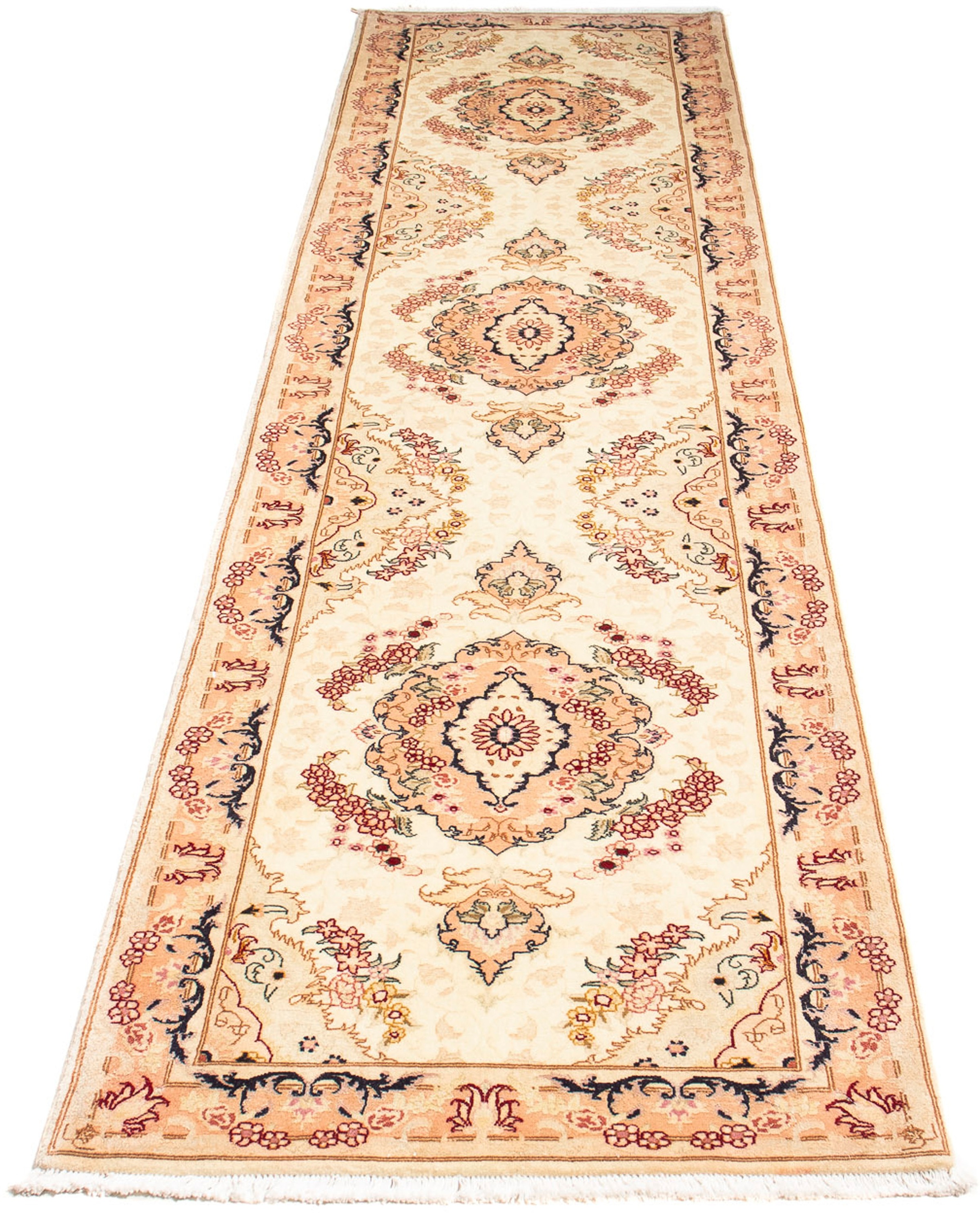 Image of morgenland Orientteppich »Perser - Täbriz - Royal - 306 x 74 cm - beige«, rechteckig, 7 mm Höhe, Wohnzimmer, Handgeknüpft, Einzelstück mit Zertifikat bei Ackermann Versand Schweiz