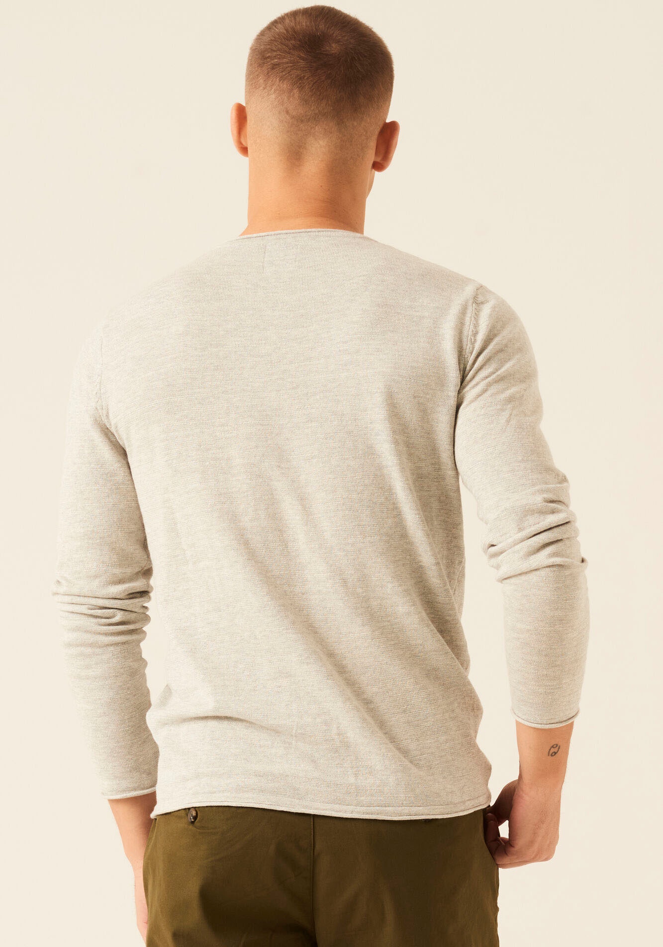 Garcia Rundhalspullover in melierter Optik