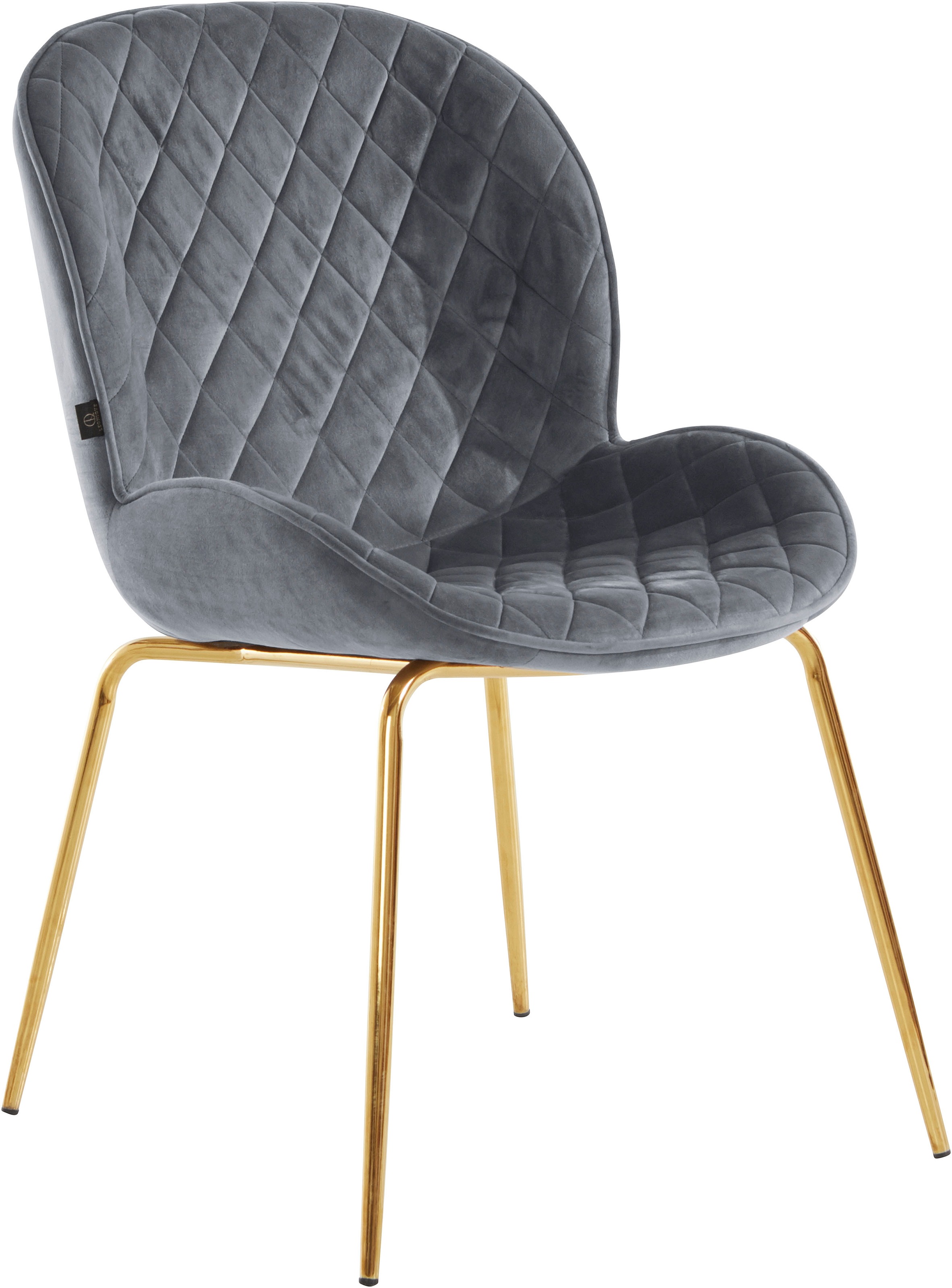 Image of Leonique Esszimmerstuhl »Allyson«, Veloursstoff, im 2er Set erhältlich, mit goldener Metallbeinen, in verschiedenen Farbvarianten enthältlich, mit schöne Nähten am Rücken und an der Sitzfläche, Sitzhöhe 46 cm bei Ackermann Versand Schweiz