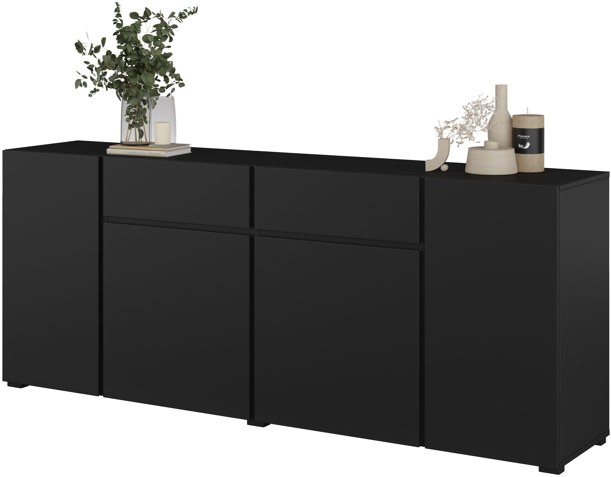 INOSIGN Sideboard »Metric,Breite 195 cm, grifflose Kommode 4 Türen/2 Schubkästen« Schubladenschrank mit viel Stauraum, Einlegeböden verstellbar