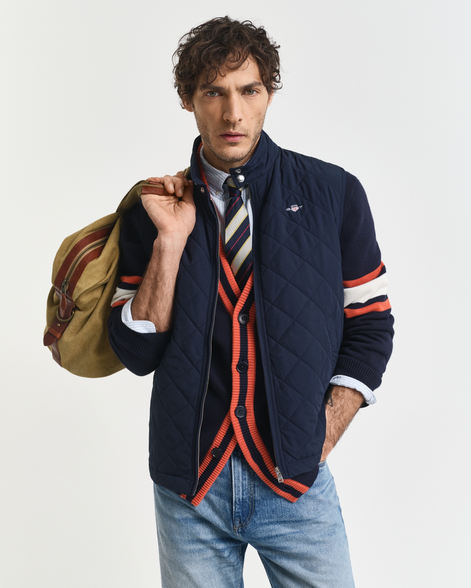 Image of Gant Steppweste "QUILTED WINDCHEATER VEST" mit Wattierung aus recyceltem Polyester