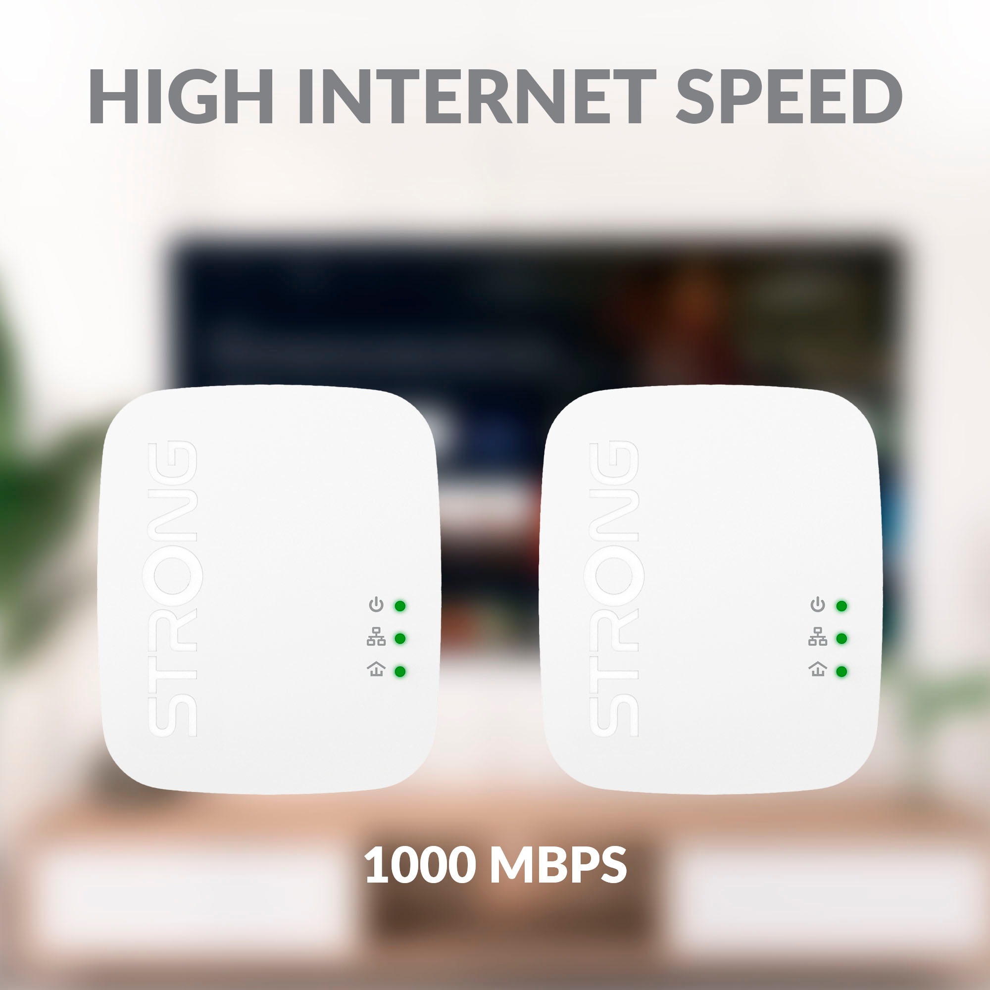 Strong Reichweitenverstärker »Powerline MINI 1000 Mbit/s Set (3 Einheiten)«, (3 St.)