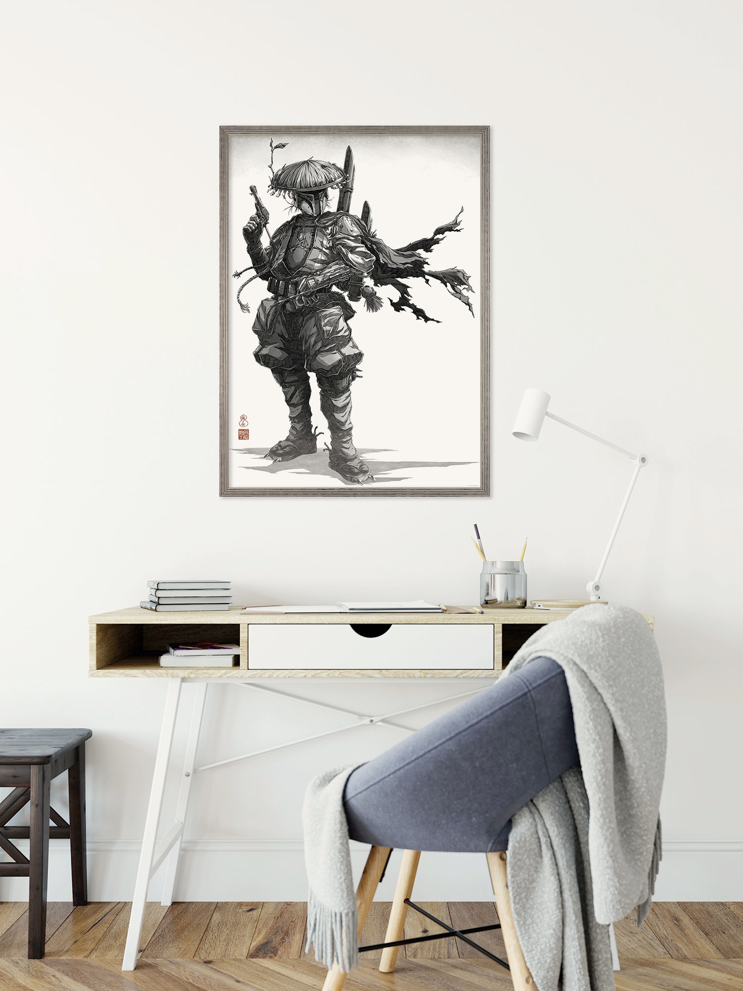 Image of Komar Wandbild "Star Wars Vision Samurai Bounty Hunter" Disney Set, 1 Stk. tlg. 30 x 40 cm (Breite x Höhe) - Kinderzimmer, Dekoration