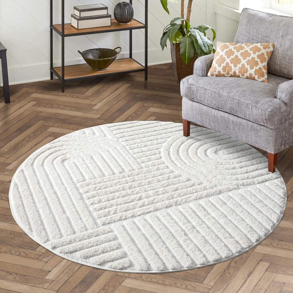 Image of Carpet City Hochflor-Teppich "FOCUS765" rund 20 mm Höhe Boho-Teppich, Hochtief-Muster/ 3D-Effekt, für Wohnzimmer, Schlafzimmer