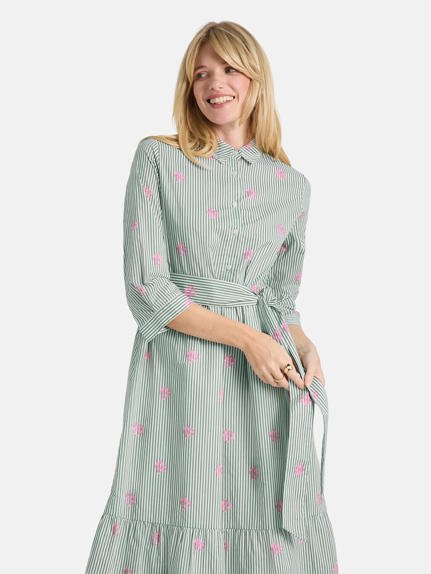 Image of Lieblingsstück Hemdblusenkleid "RolaL" in Midi-Länge, kontrastfarbene Details