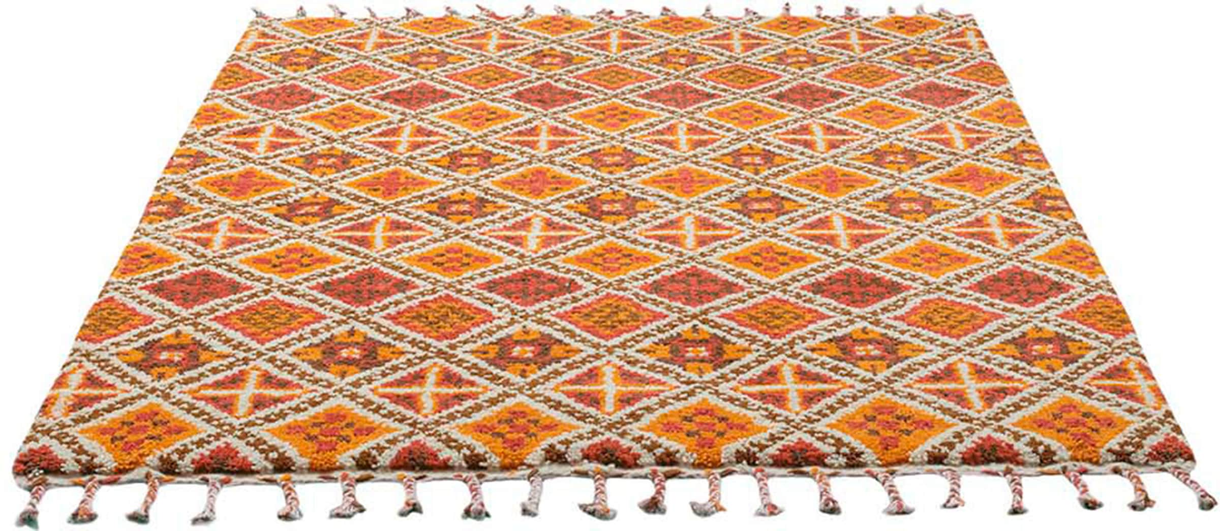THEKO Wollteppich »Marmoucha«, Teppich, Läufer als auch handgeknüpft, reine echter rechteckig, Berber Wolle